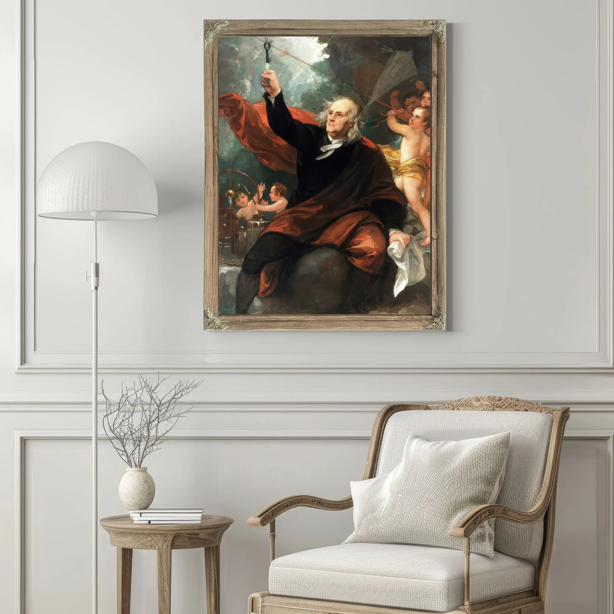 Benjamin Franklin Drawing Electricity From The Sky By Benjamin West Fine Art Print