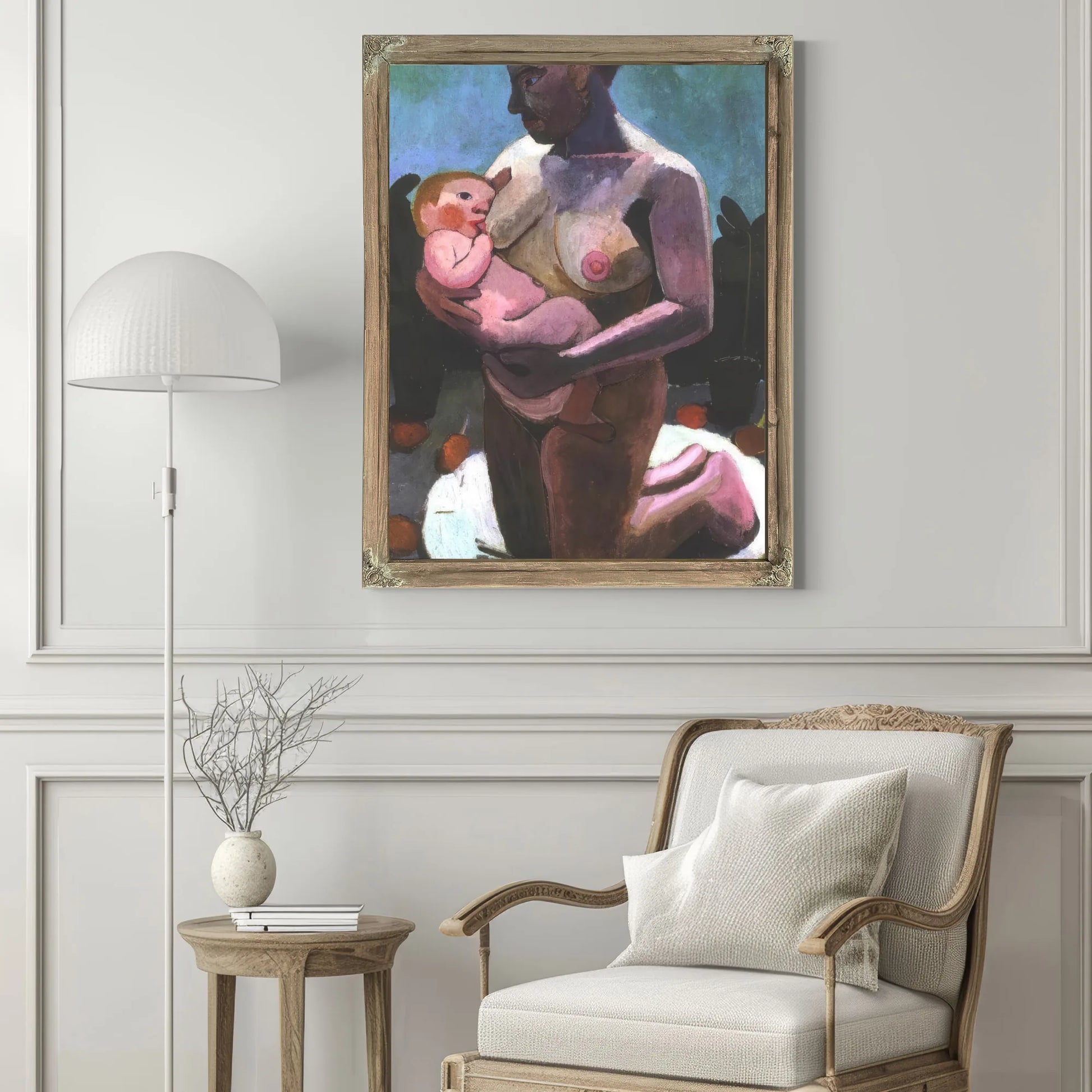 Kneeling Breast Feeding Mother By Paula Modersohn Becker Fine Art Print