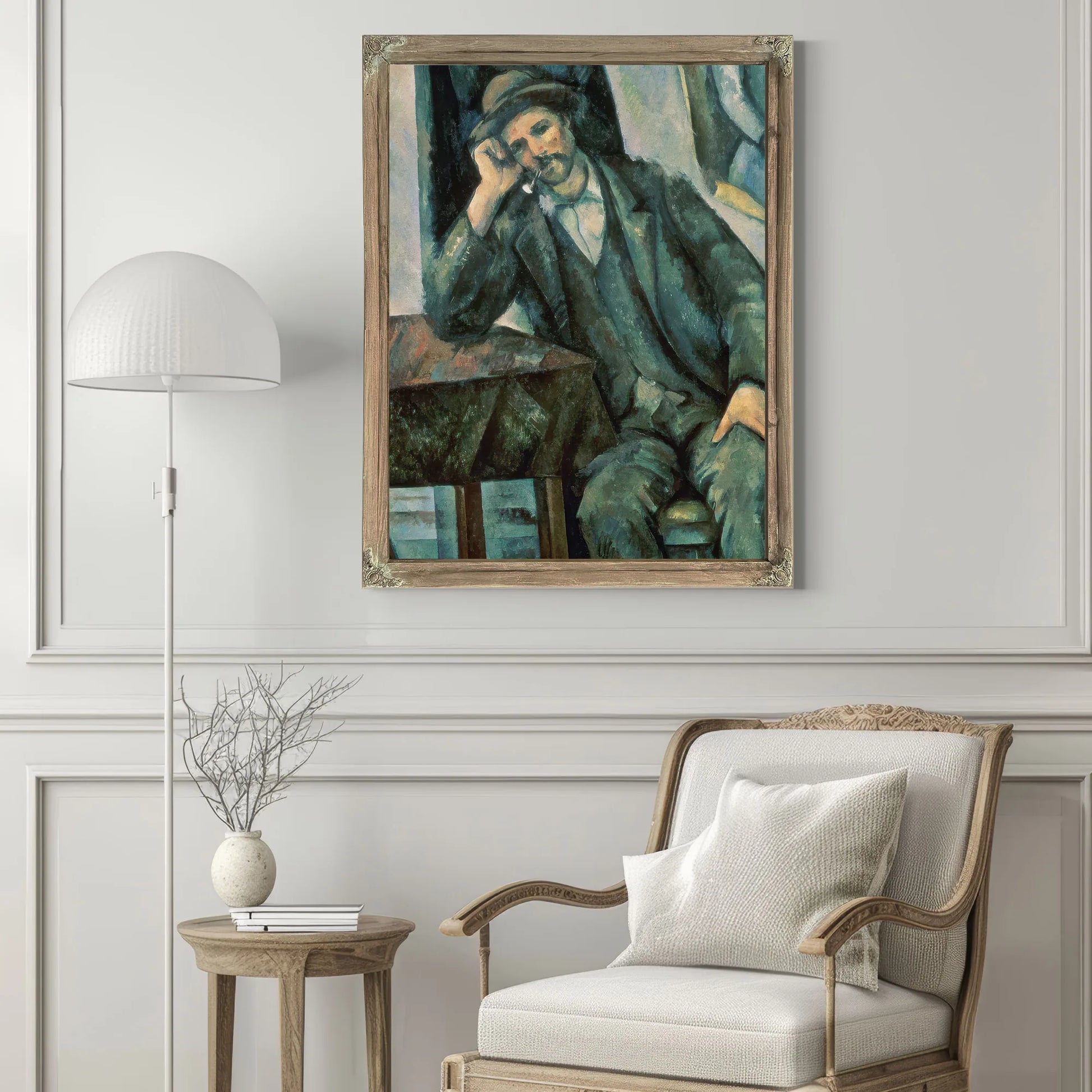 Man Smoking A Pipe By Paul Cezanne Fine Art Print