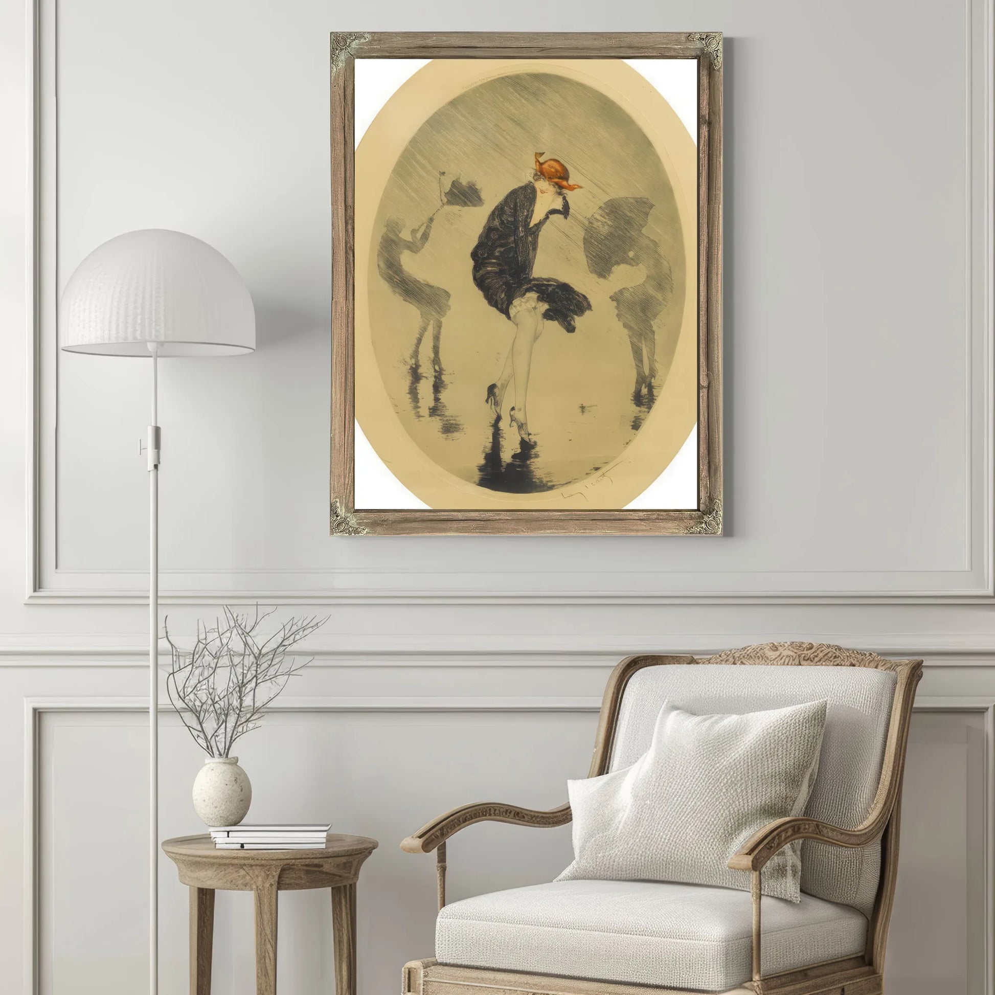 Laverse Rain 1925 By Louis Icart Fine Art Print