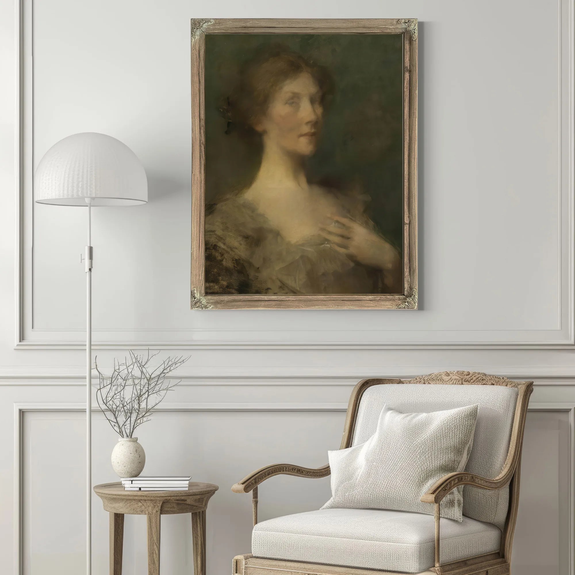 Portrait Of A Lady By Thomas Wilmer Dewing Fine Art Print
