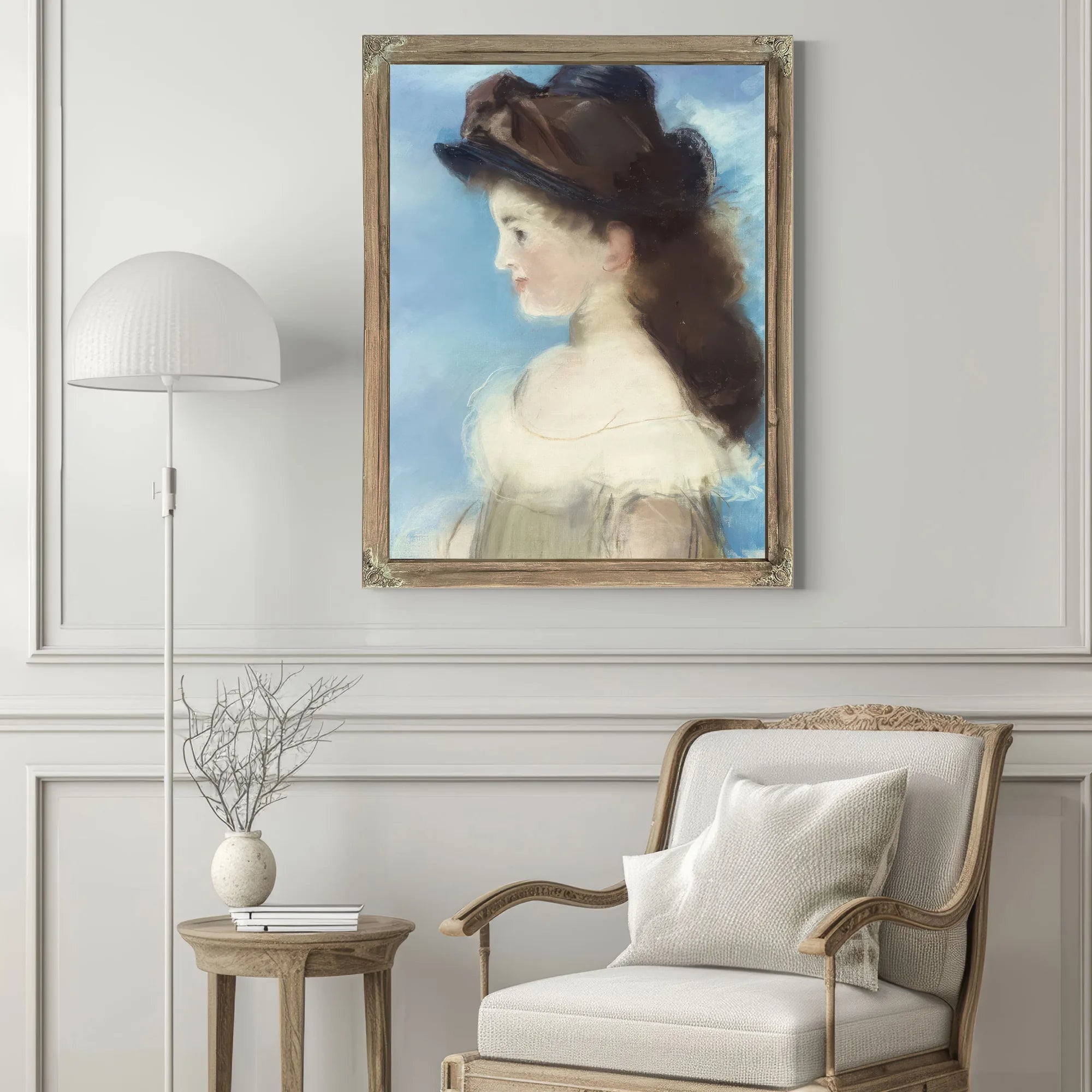 Portrait Of Mademoiselle Hecht Wearing A Hat, Seen In Profile By Edouard Manet Fine Art Print
