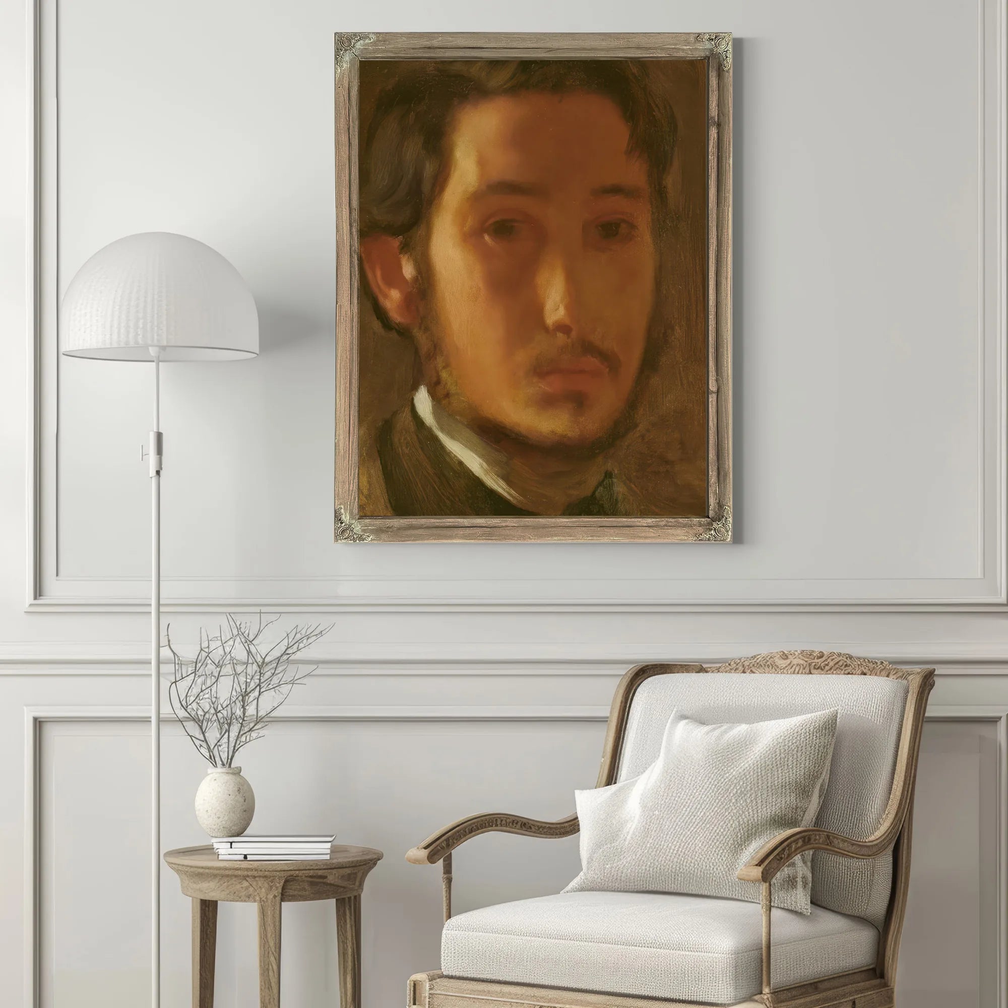 Self Portrait With White Collar By Edgar Degas Fine Art Print