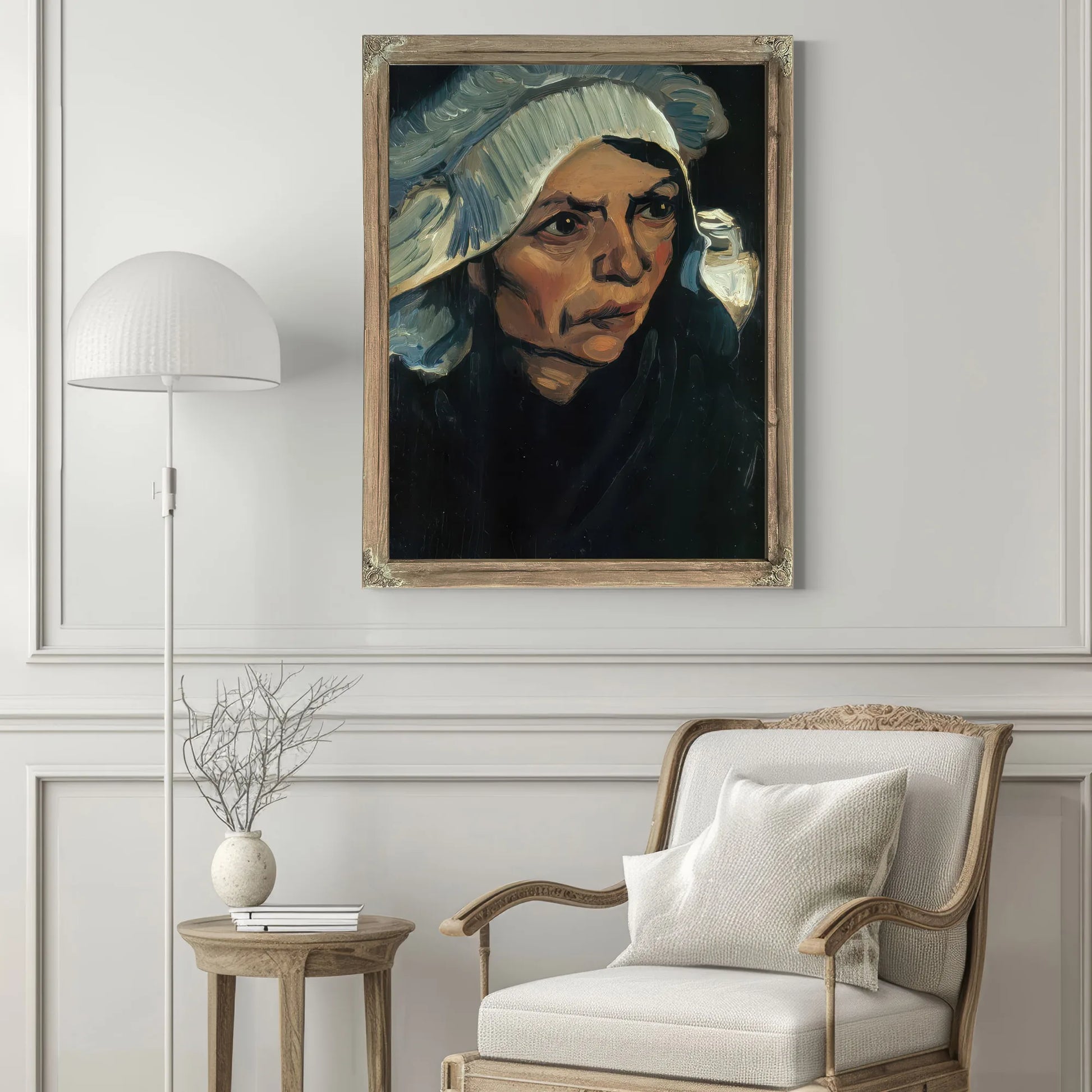 Head Of A Peasant Woman With White Cap By Vincent Van Gogh Fine Art Print