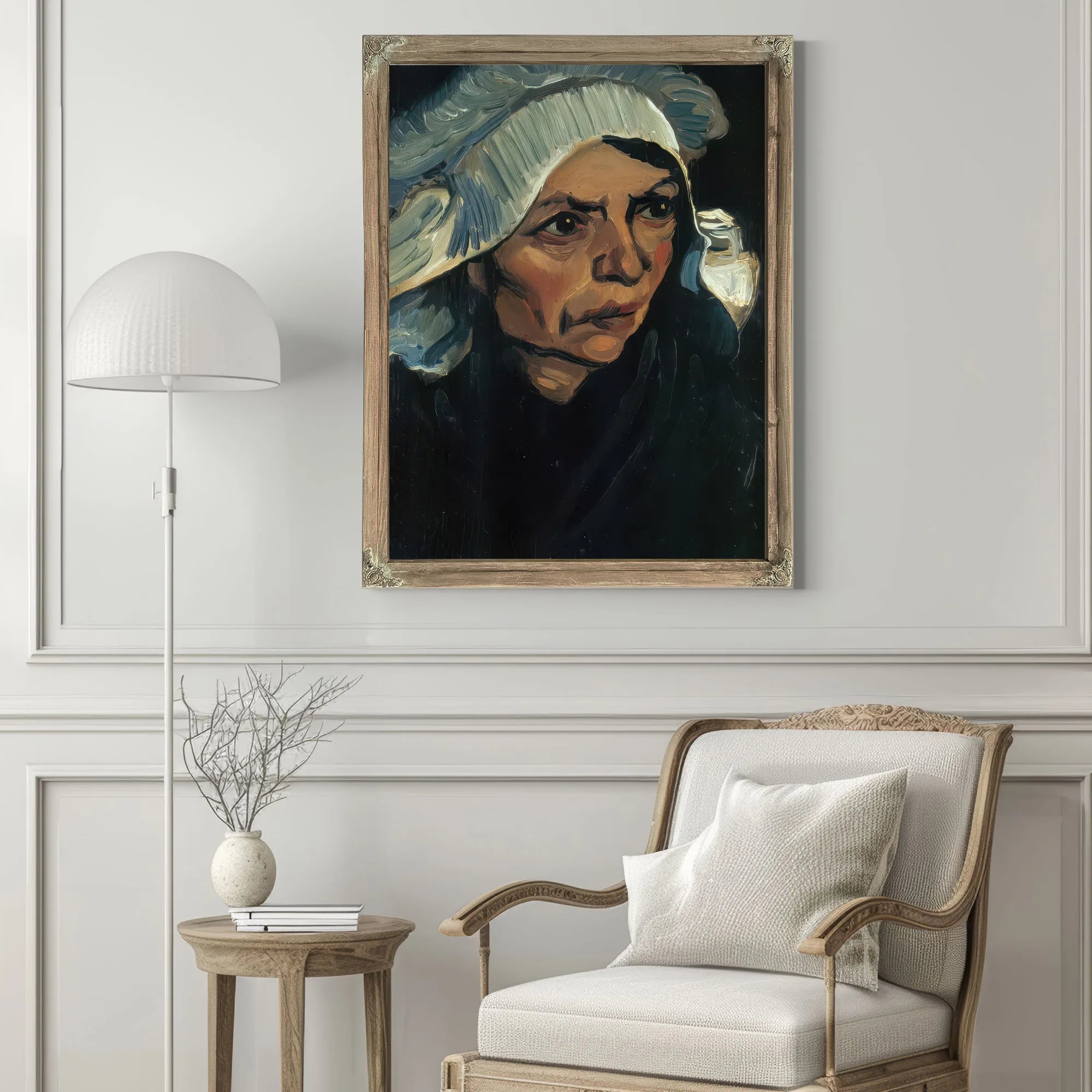 Head Of A Peasant Woman With White Cap By Vincent Van Gogh Fine Art Print