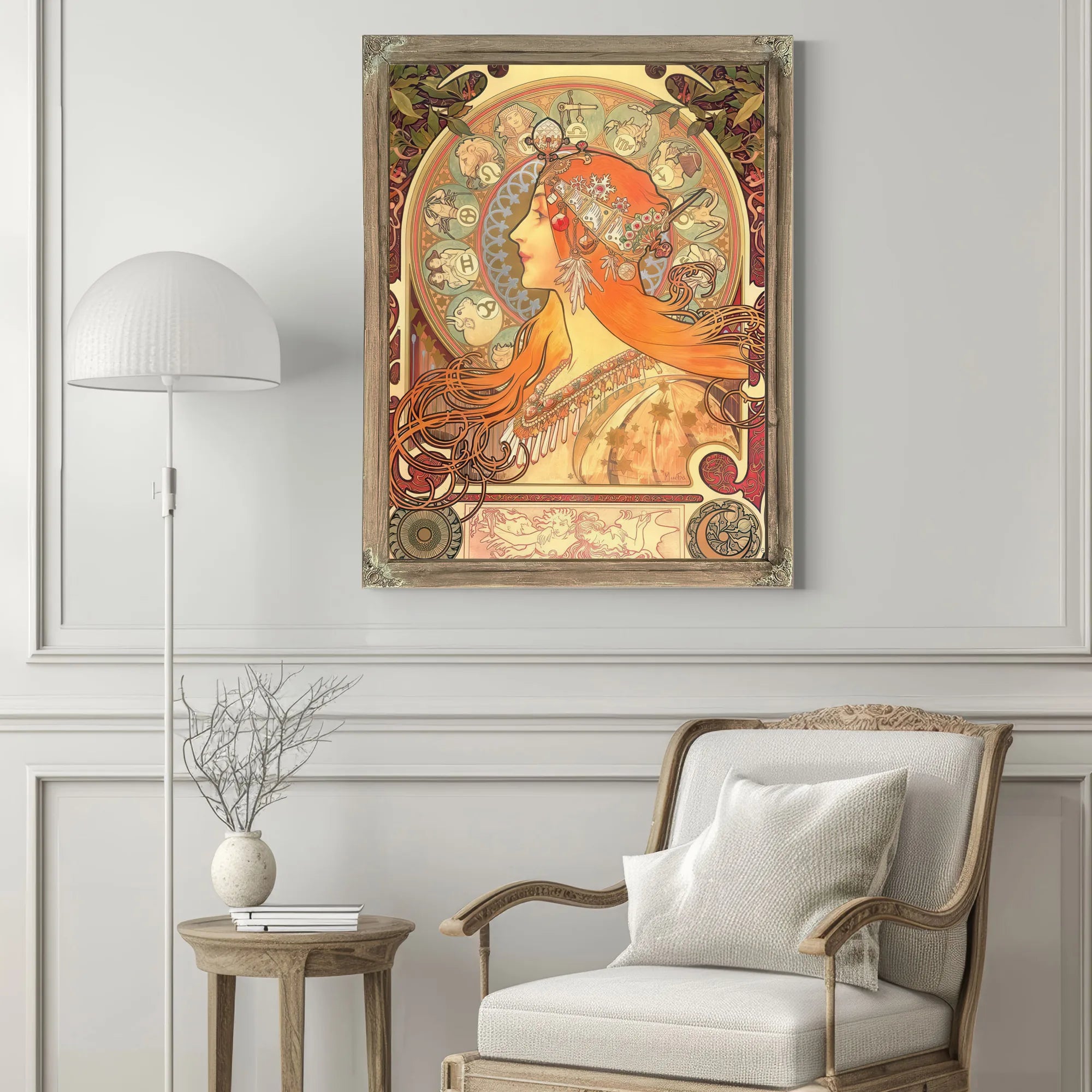 Zodiac By Alphonse Mucha Fine Art Print