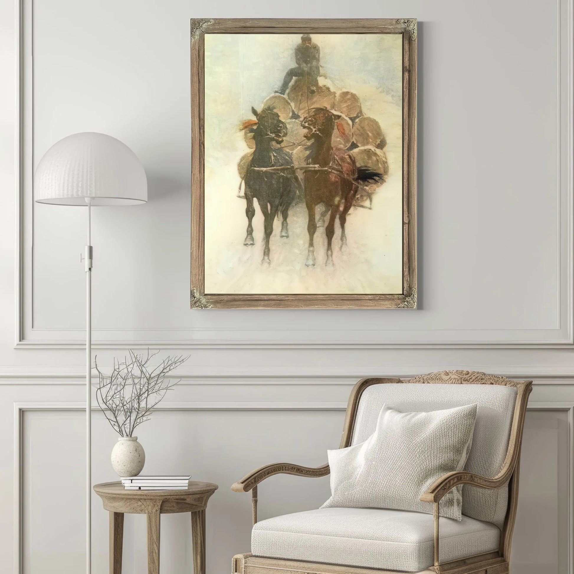 Hauling Logs To The River Aka The Tragedy Of The Trees Part Iii By Frederic Remington Fine Art Print