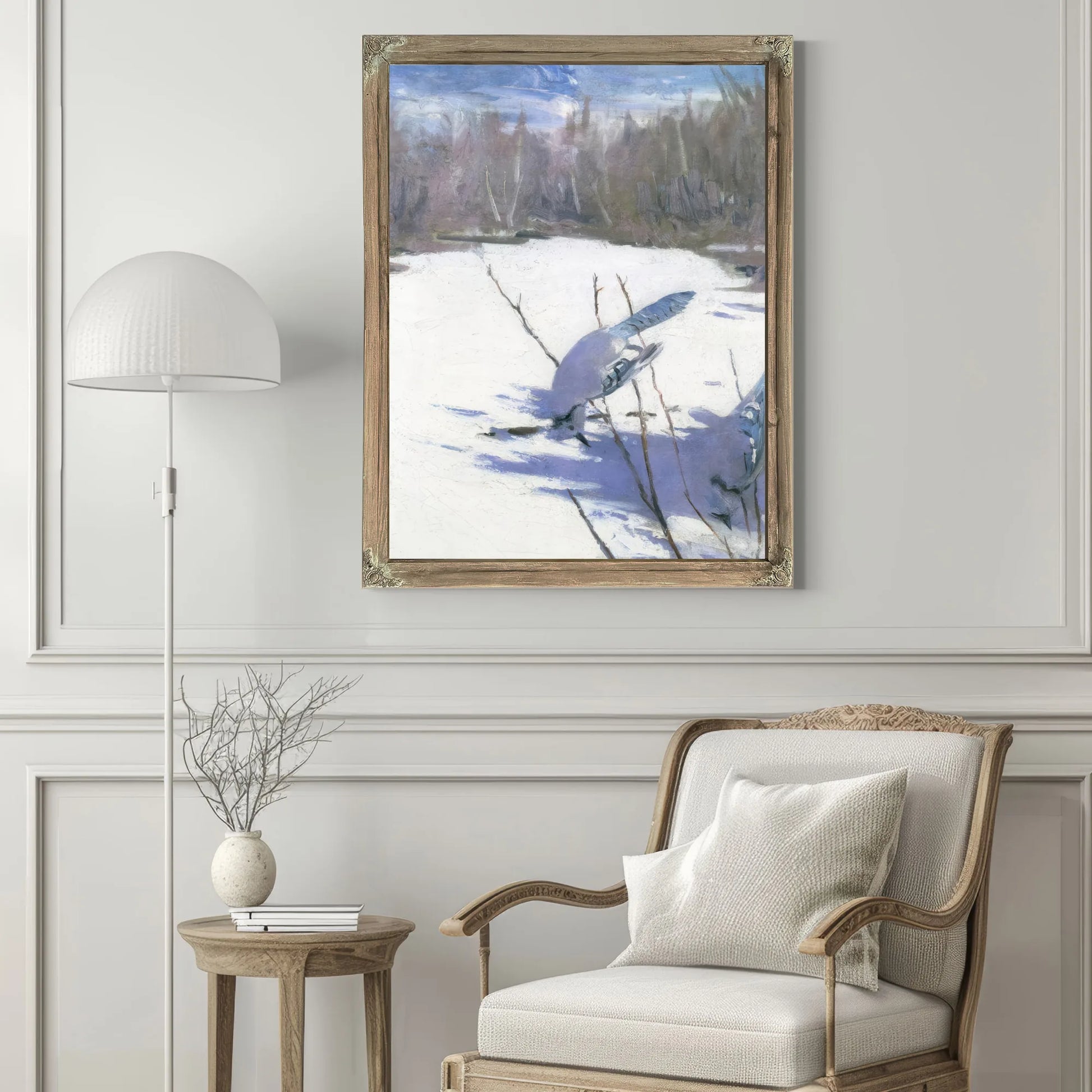 Blue Jays In Winter, Study For Book Concealing Coloration In The Animal Kingdom By Abbott Handerson Thayer Fine Art Print