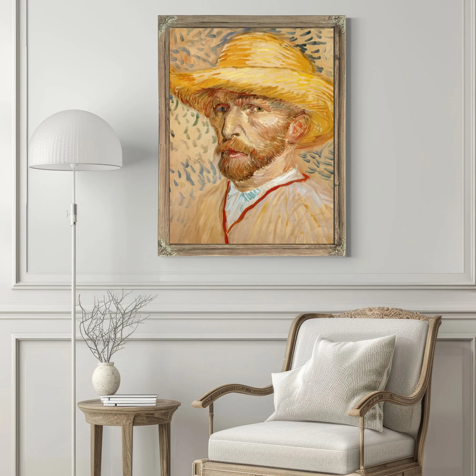 Self Portrait With Straw Hat By Vincent Van Gogh Fine Art Print