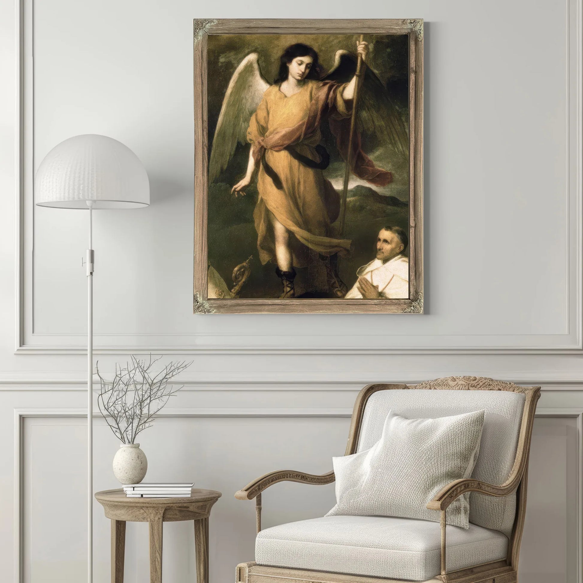 Archangel Raphael With Bishop Domonte By Bartolome Esteban Murillo Fine Art Print