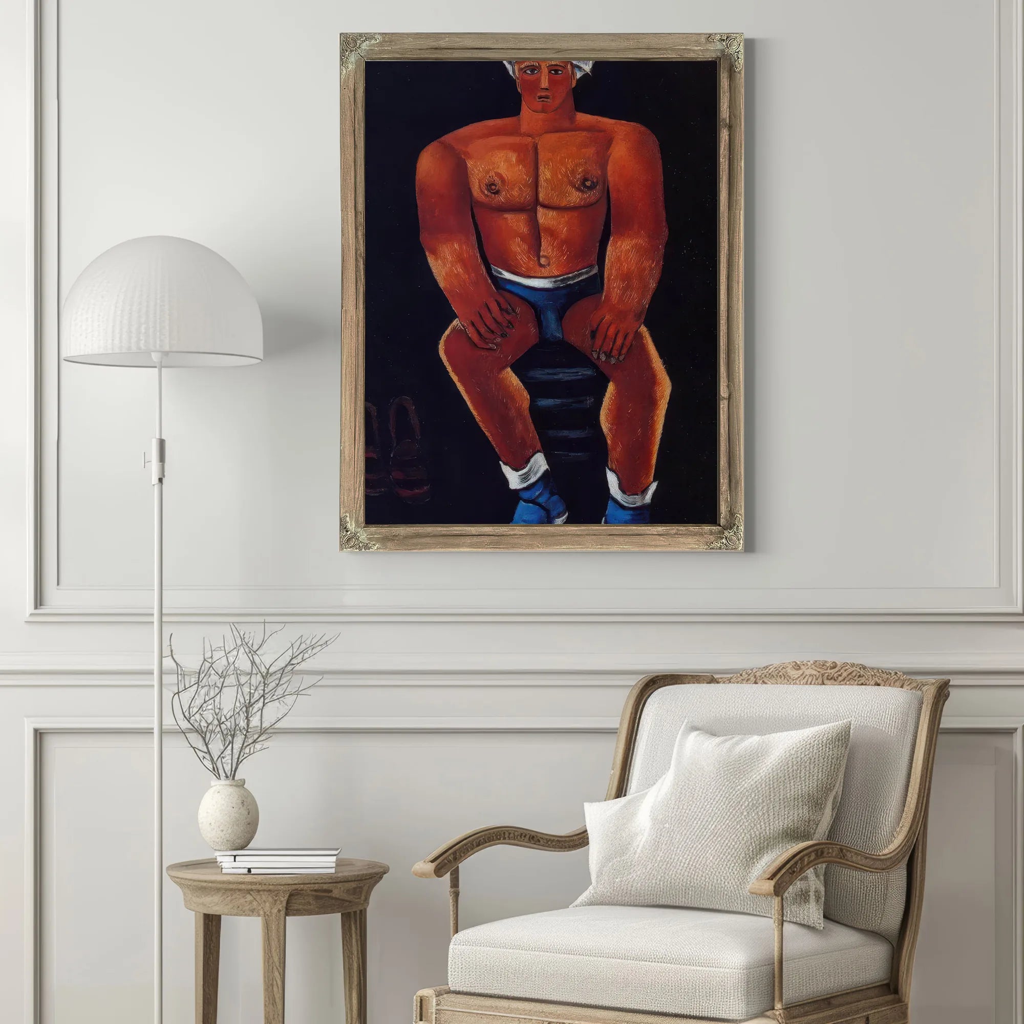 Flaming American Swim Champ By Marsden Hartley Fine Art Print
