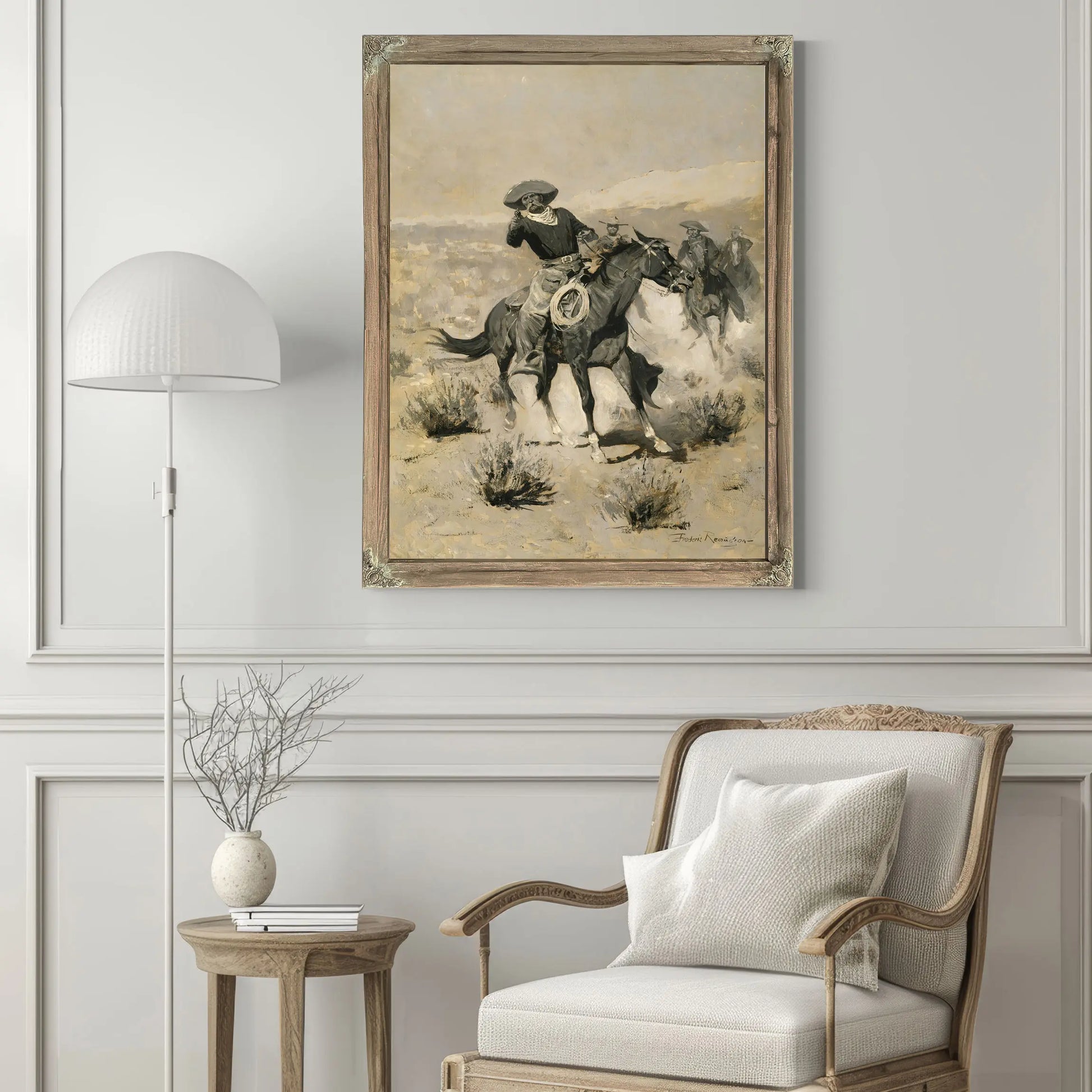 Frederic Remington Days On The Range Hands Up by Frederic Remington