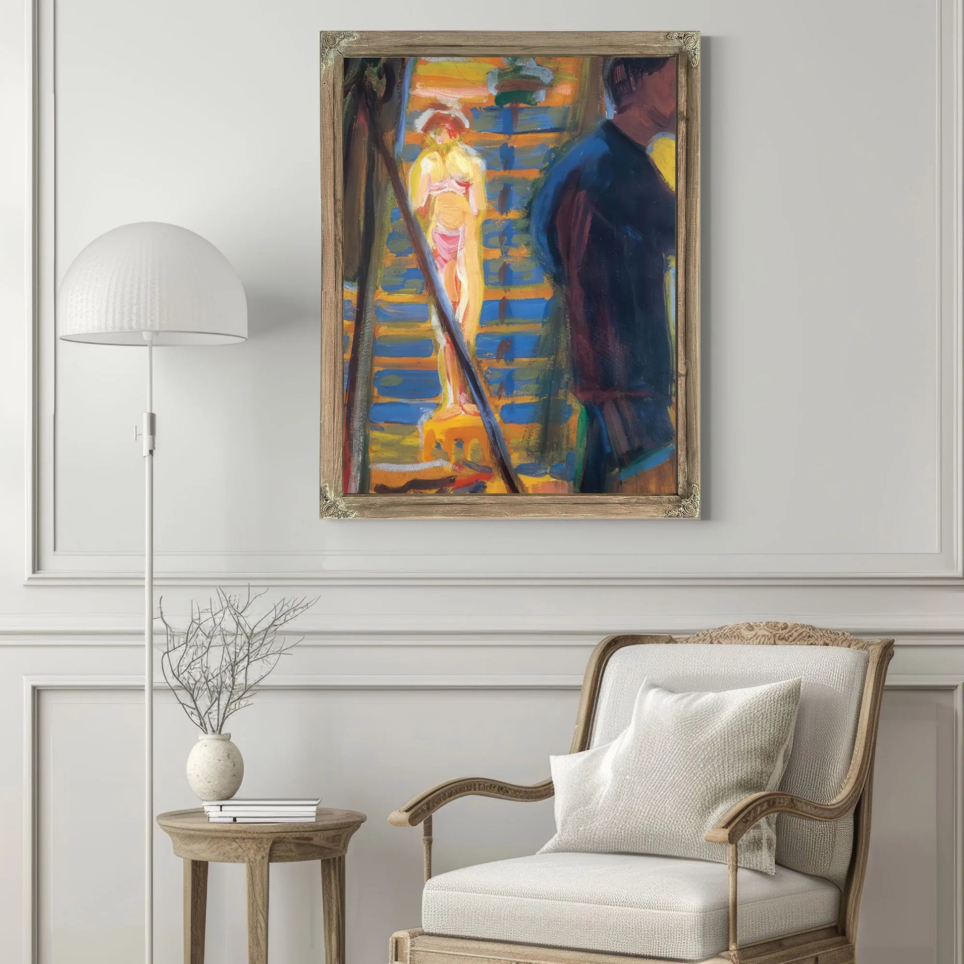 Heckel And Model In Studio By Ernst Ludwig Kirchner Fine Art Print