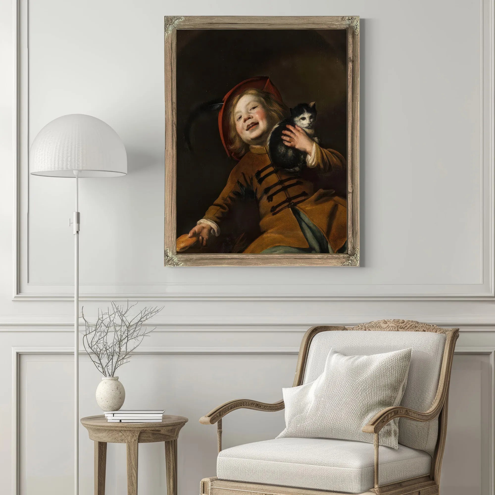 Boy With A Cat Red Hat And A Piece Of Bread 1630 By Judith Leyster Fine Art Print