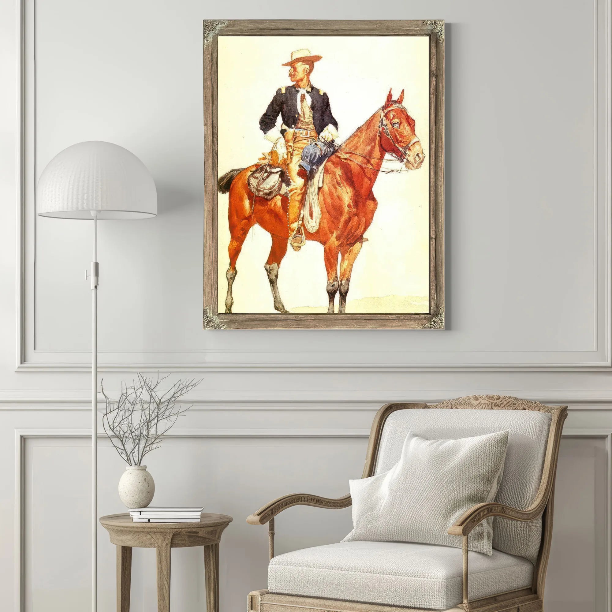 Lieutenant S.C.Robertson,Chiaf Of The Crow Scouts By Frederic Remington Fine Art Print