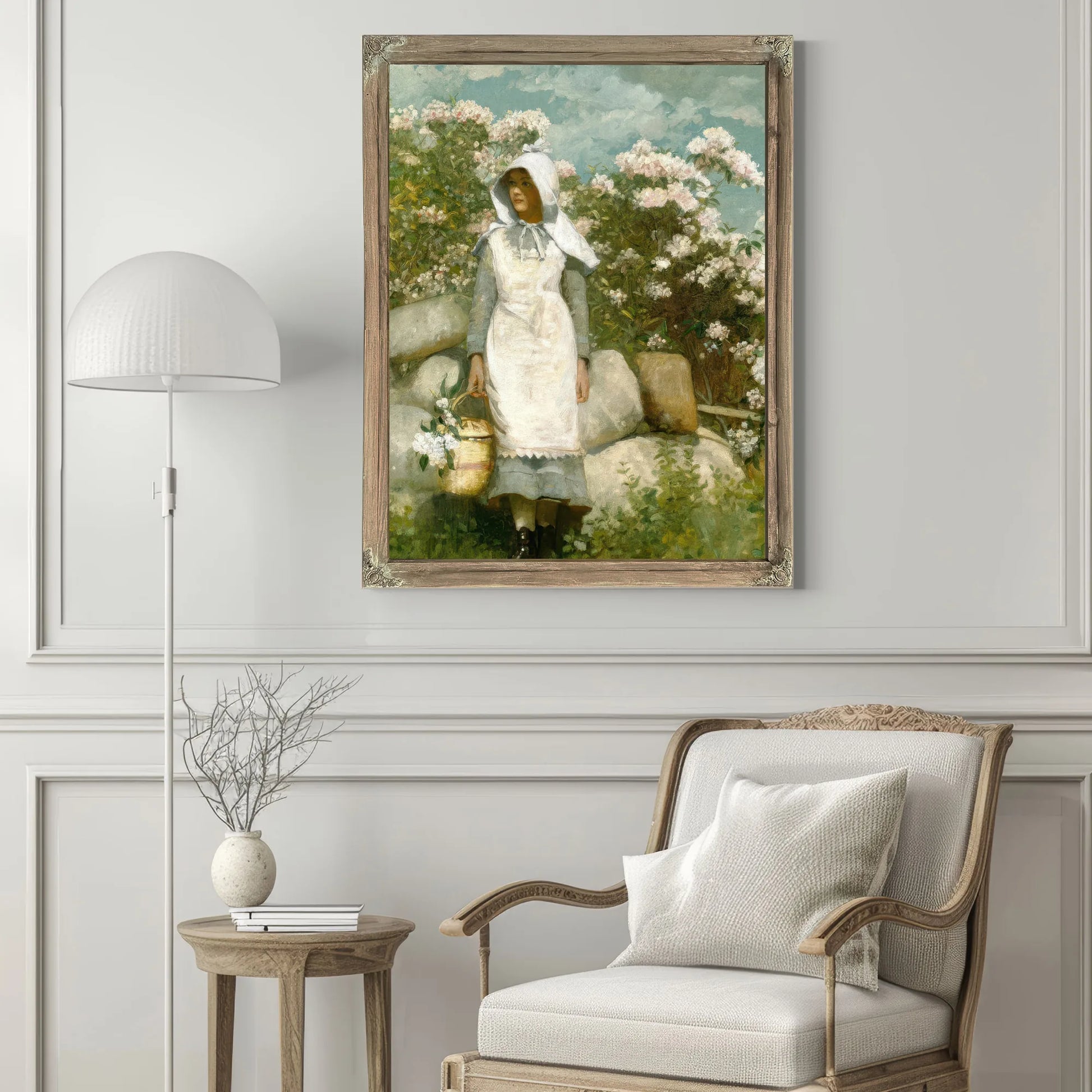 Girl And Laurel By Winslow Homer Fine Art Print