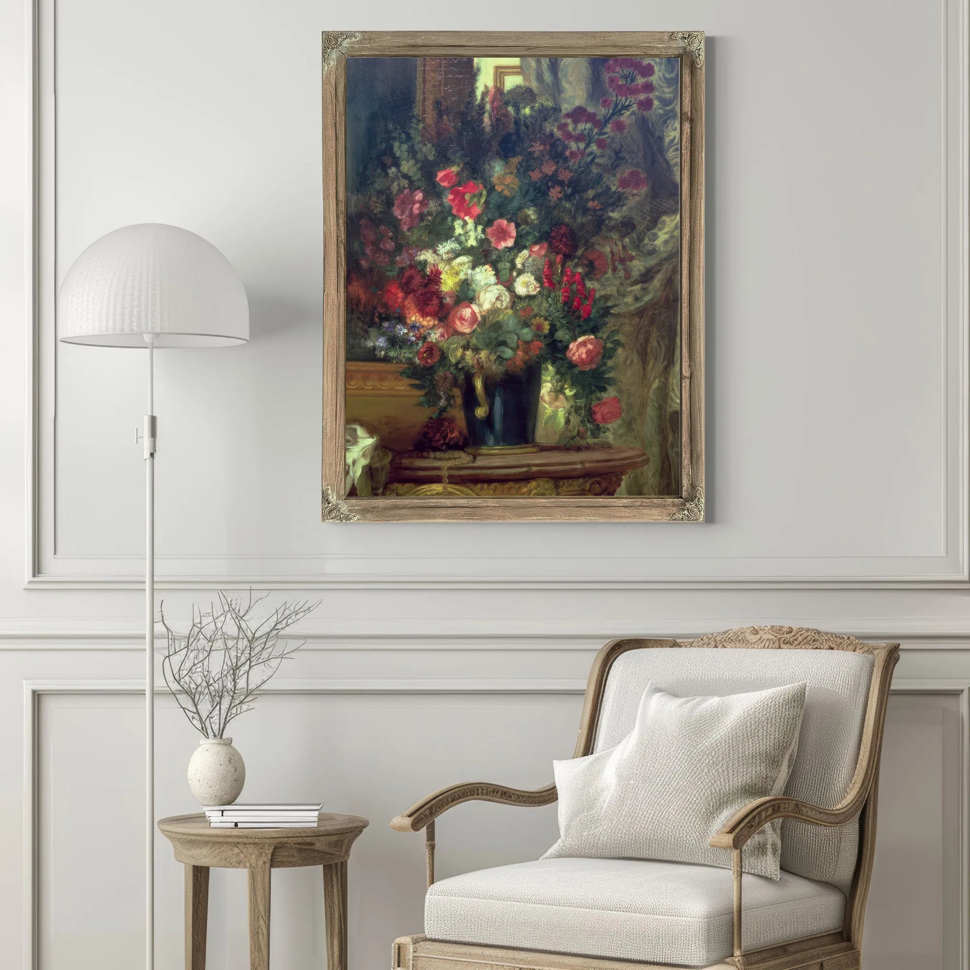 Vase Of Flowers On A Console By Ferdinand Victor Eugene Delacroix Fine Art Print