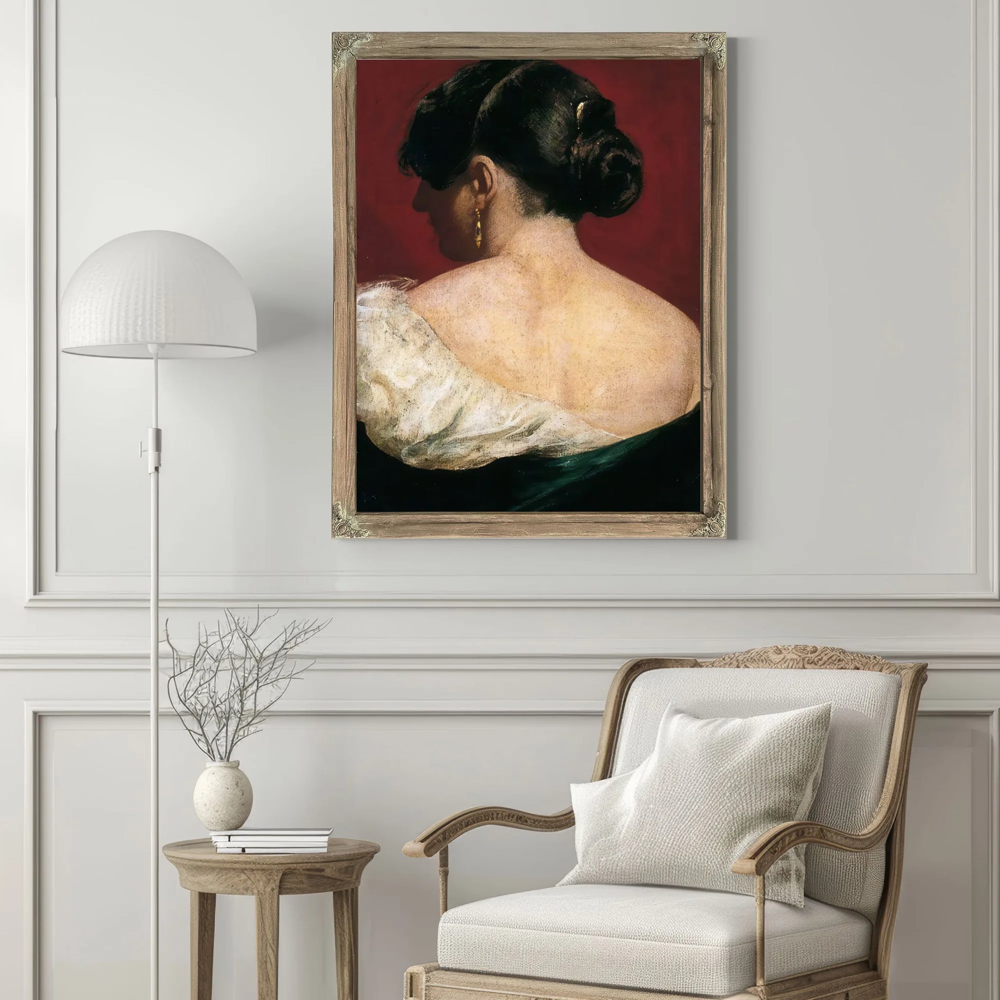 Head And Shoulders Of A Girl From Behind By William Etty Fine Art Print