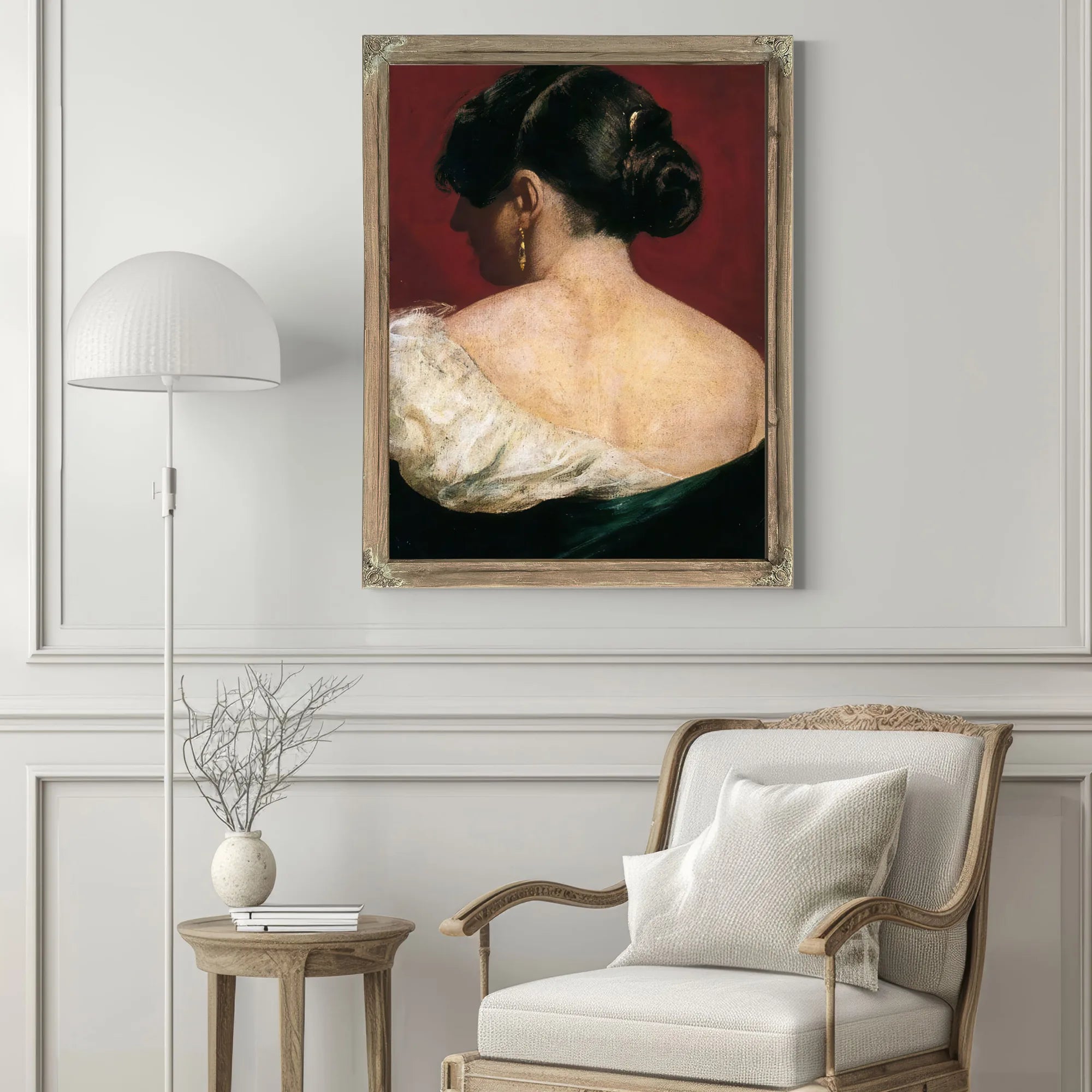 Head And Shoulders Of A Girl From Behind By William Etty Fine Art Print
