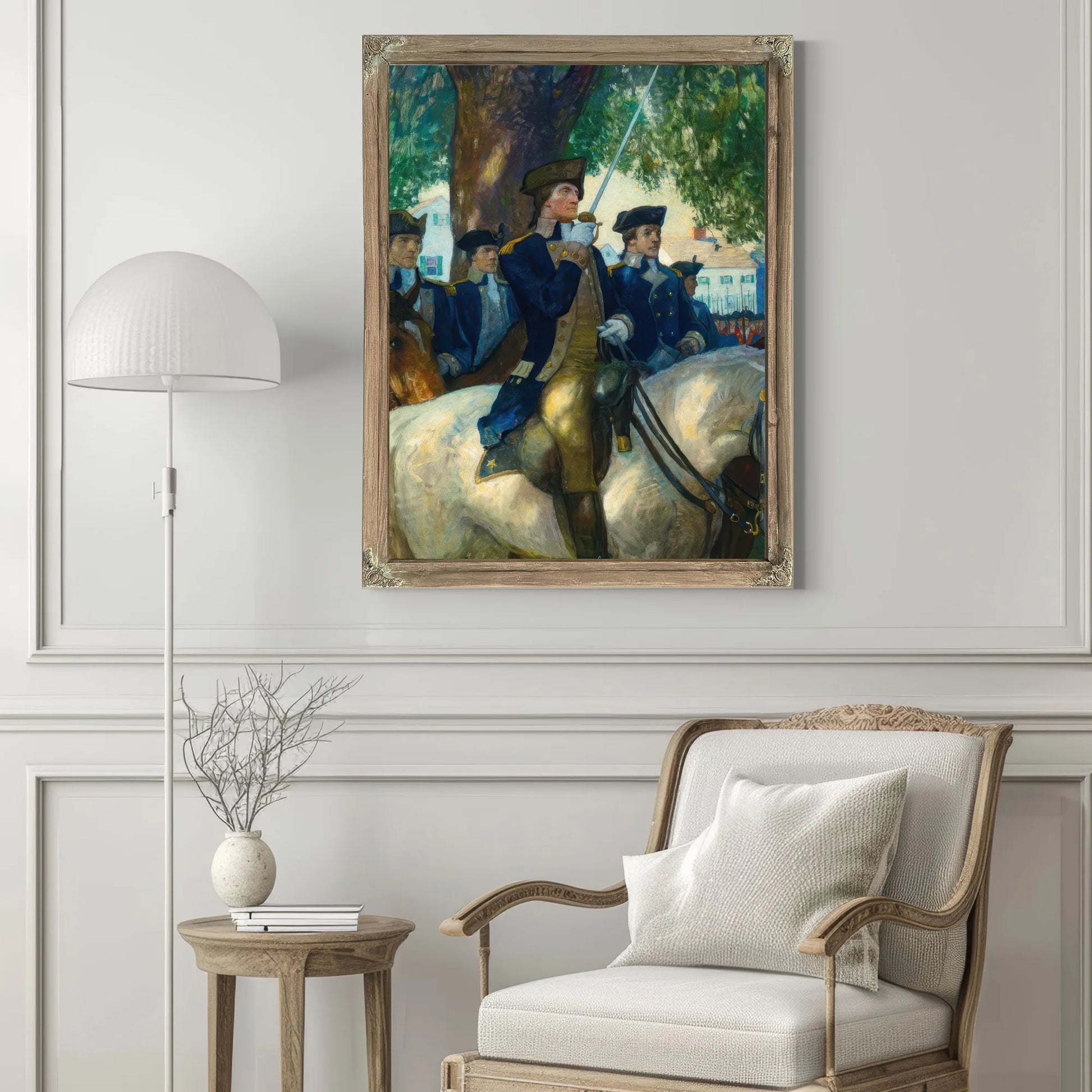 Beginning Of The American Union Washington Salutes The Flag By NC Wyeth Fine Art Print