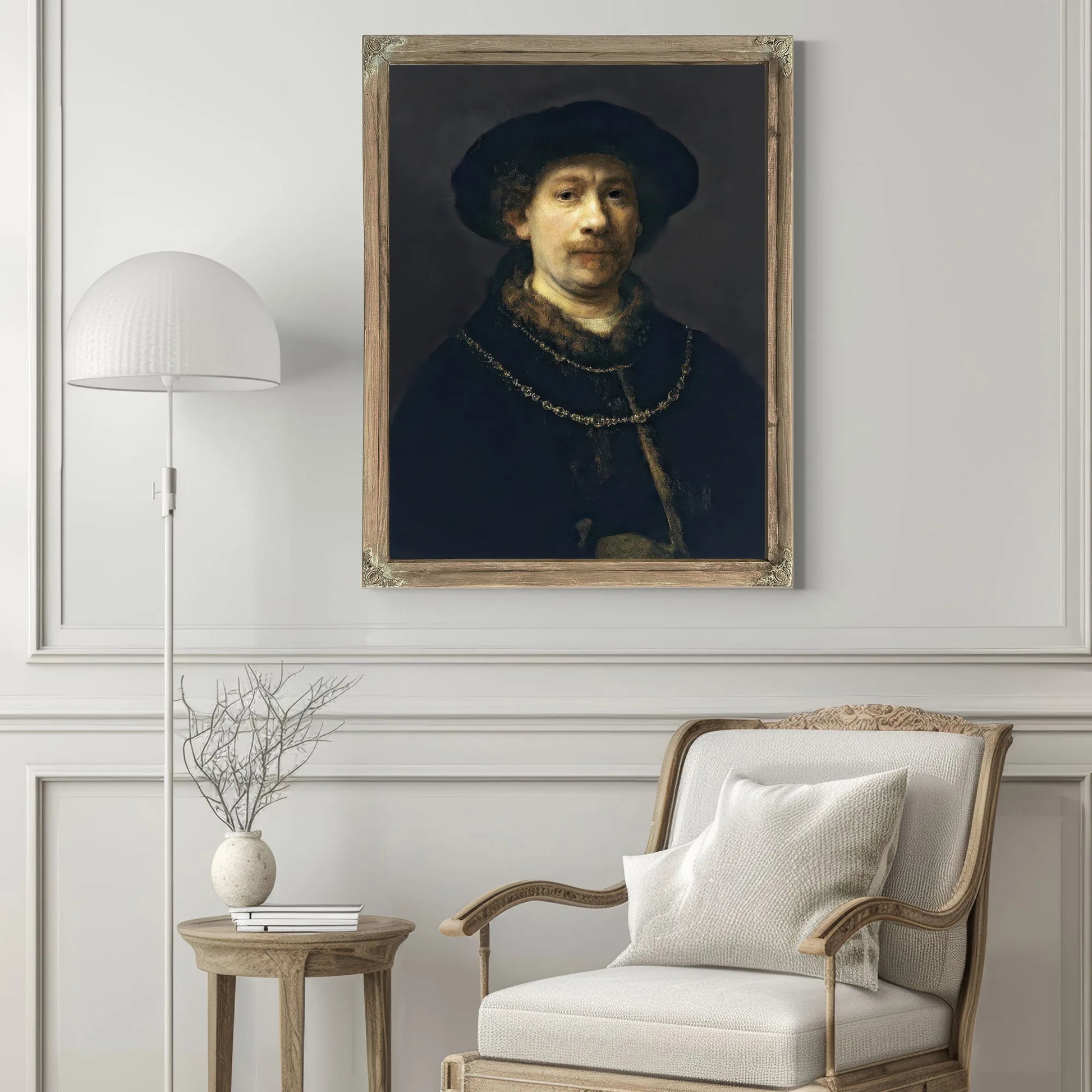 Self Portrait With A Hat And Two Chains By Rembrandt Fine Art Print