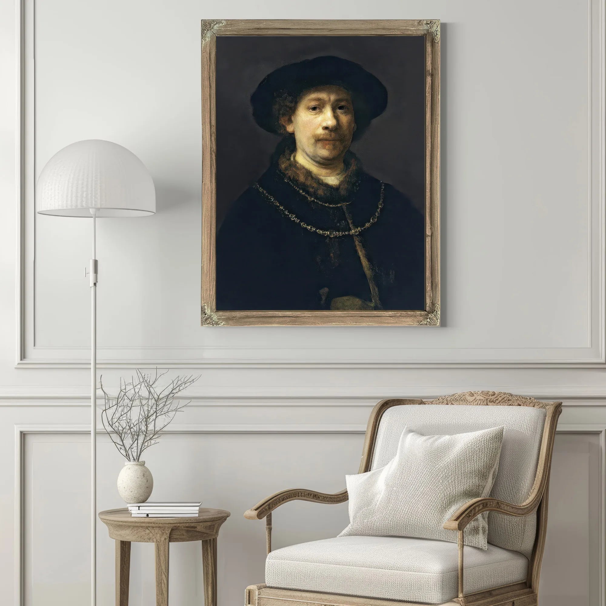 Self Portrait With A Hat And Two Chains By Rembrandt Fine Art Print