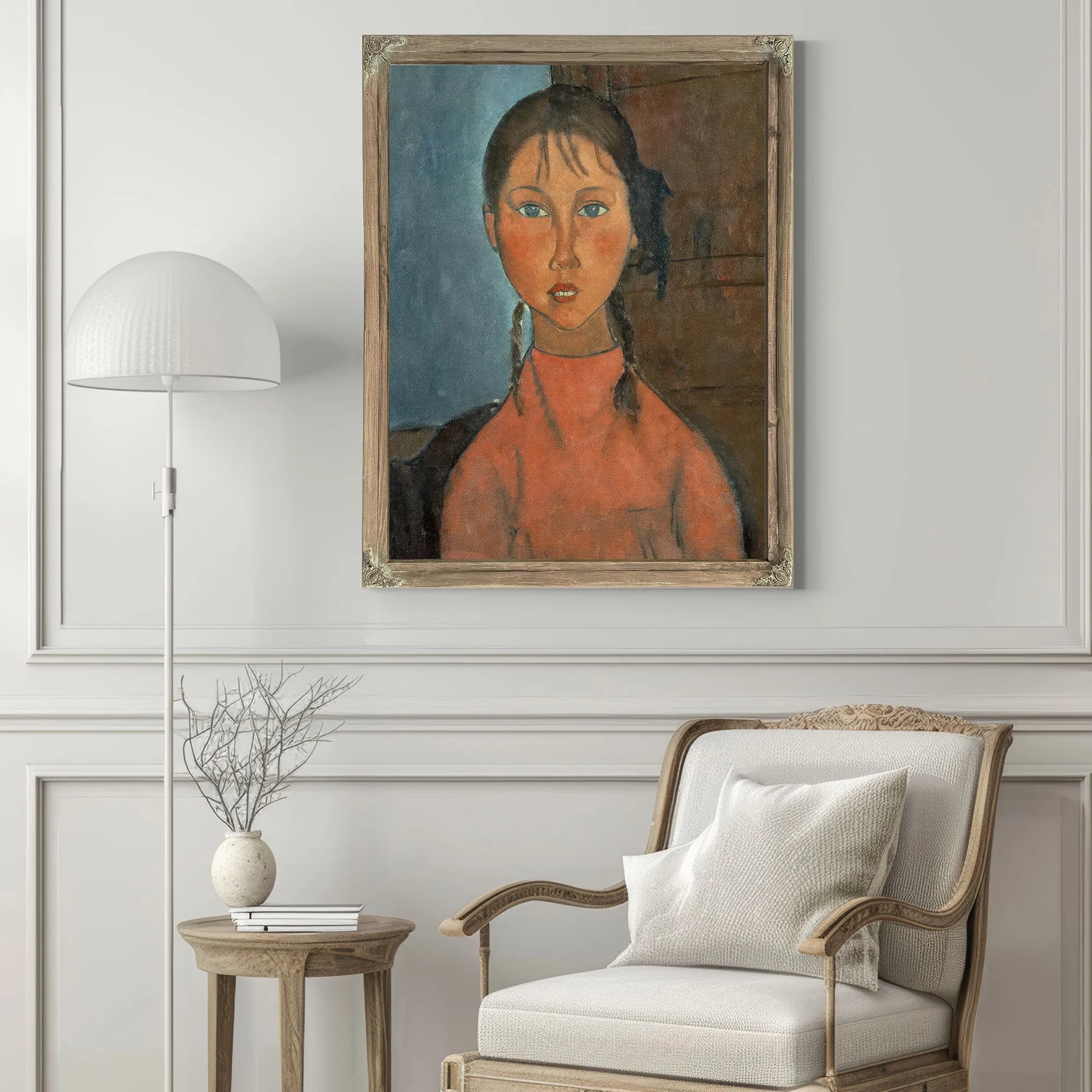 Girl With Pigtails By Amedeo Modigliani Fine Art Print