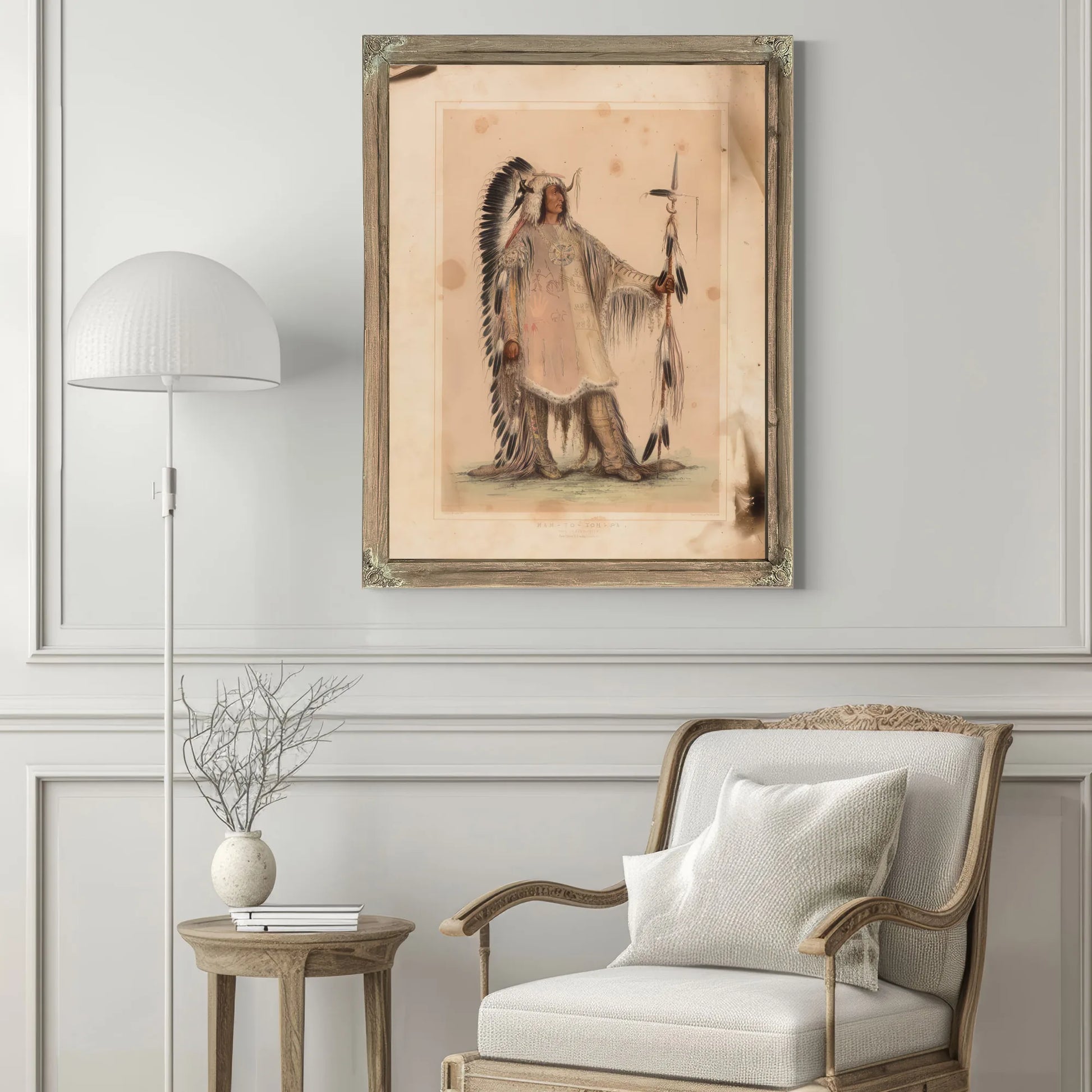 Mah To Toh Pa, The Mandan Chief By George Catlin Fine Art Print