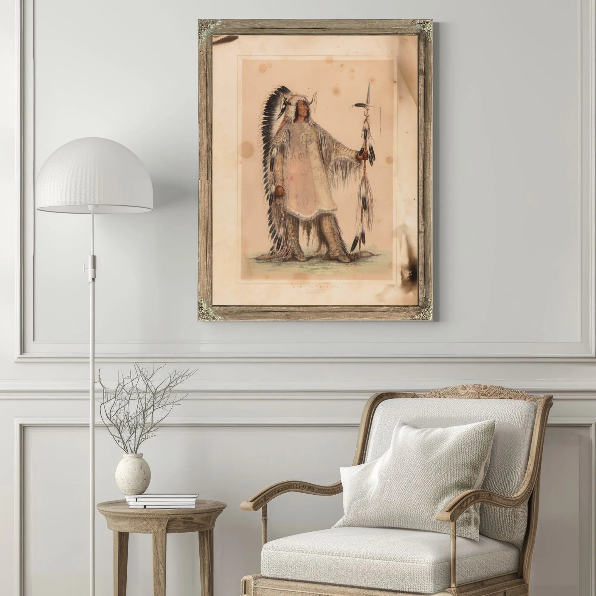 Mah To Toh Pa, The Mandan Chief By George Catlin Fine Art Print