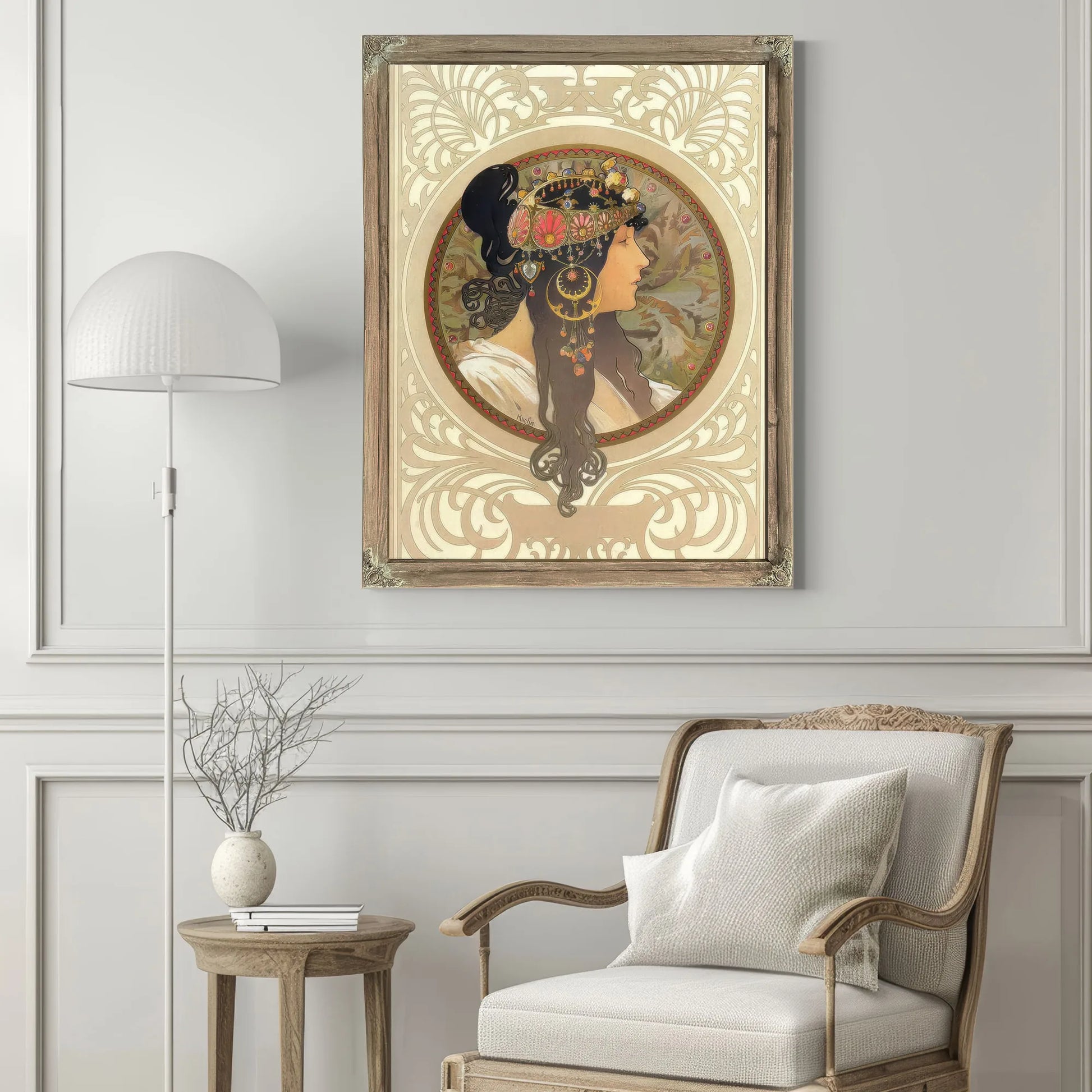 The Byzantine Heads Brunette By Alphonse Mucha Fine Art Print