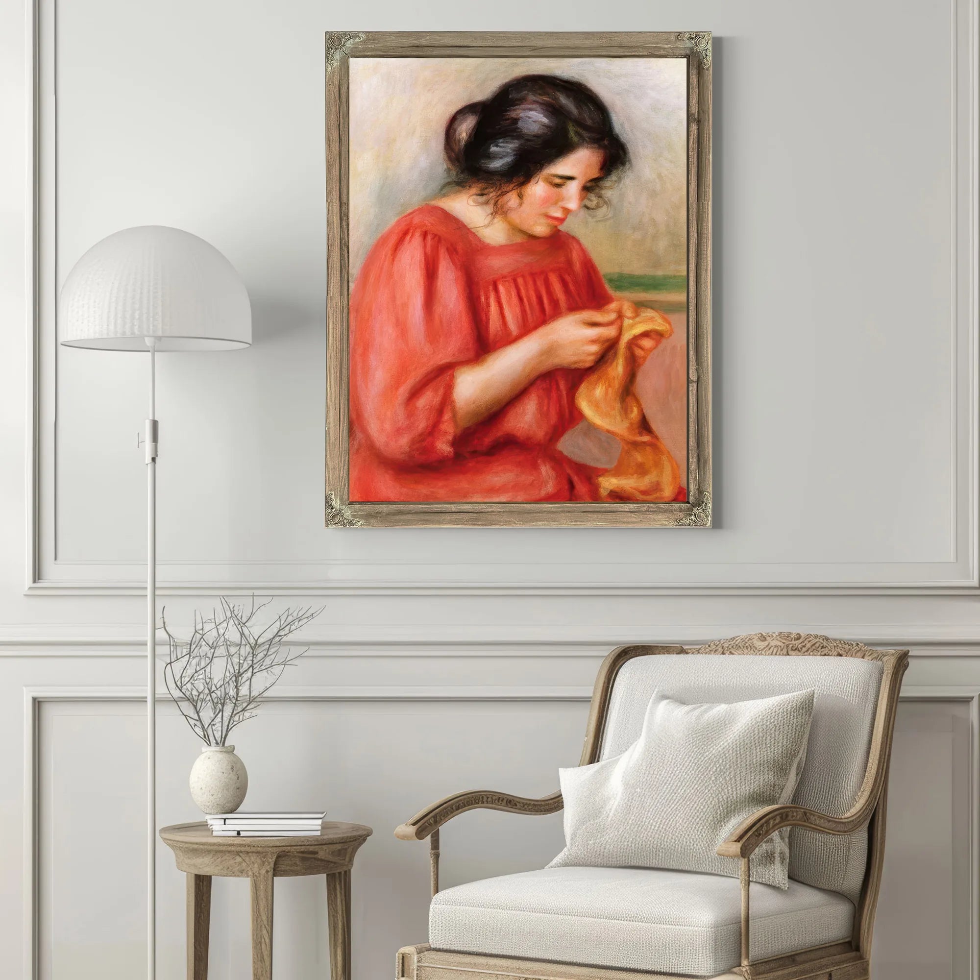 Gabrielle Darning By Pierre Auguste Renoir Fine Art Print