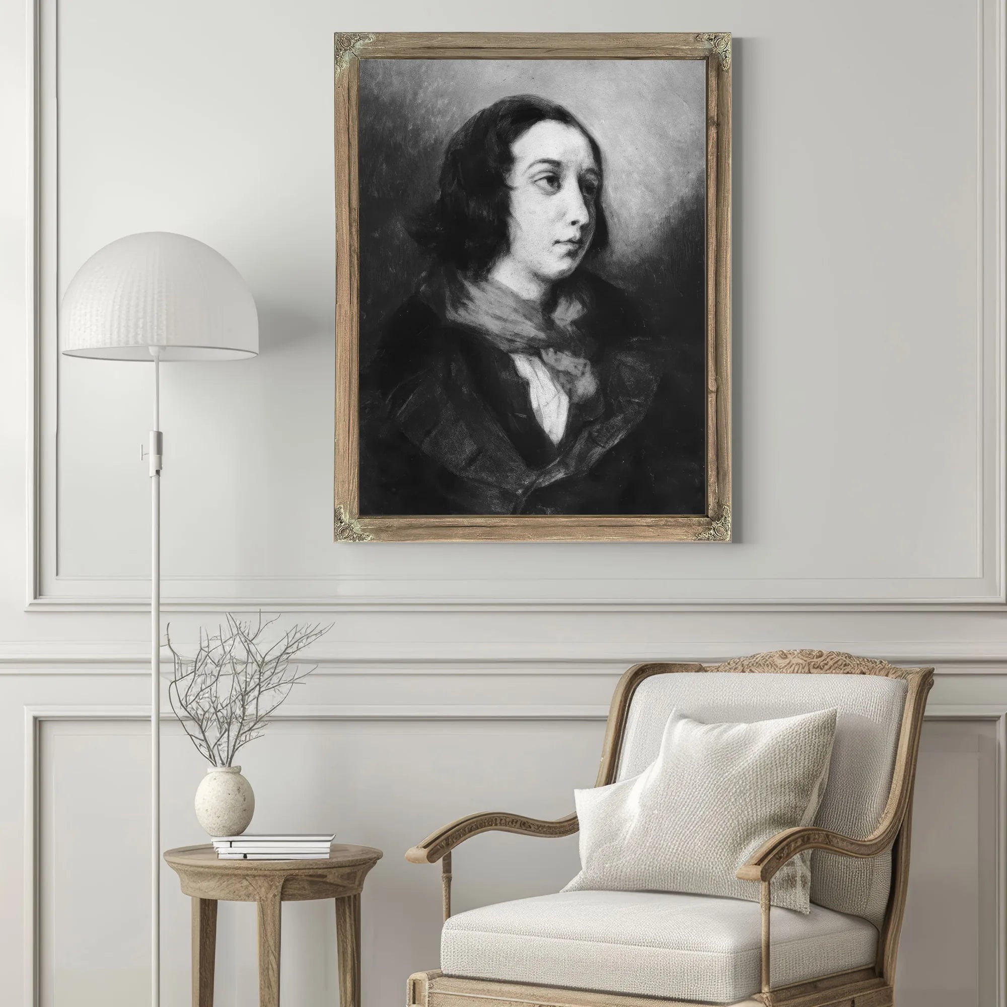 Portrait Of George Sand By Ferdinand Victor Eugene Delacroix Fine Art Print