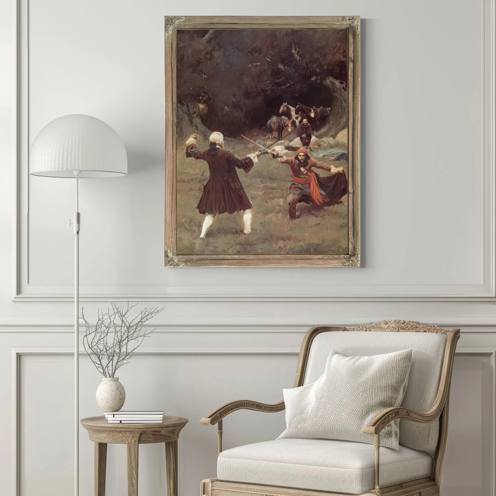 The Duel Between John Blumer And Cazaio By Howard Pyle Fine Art Print