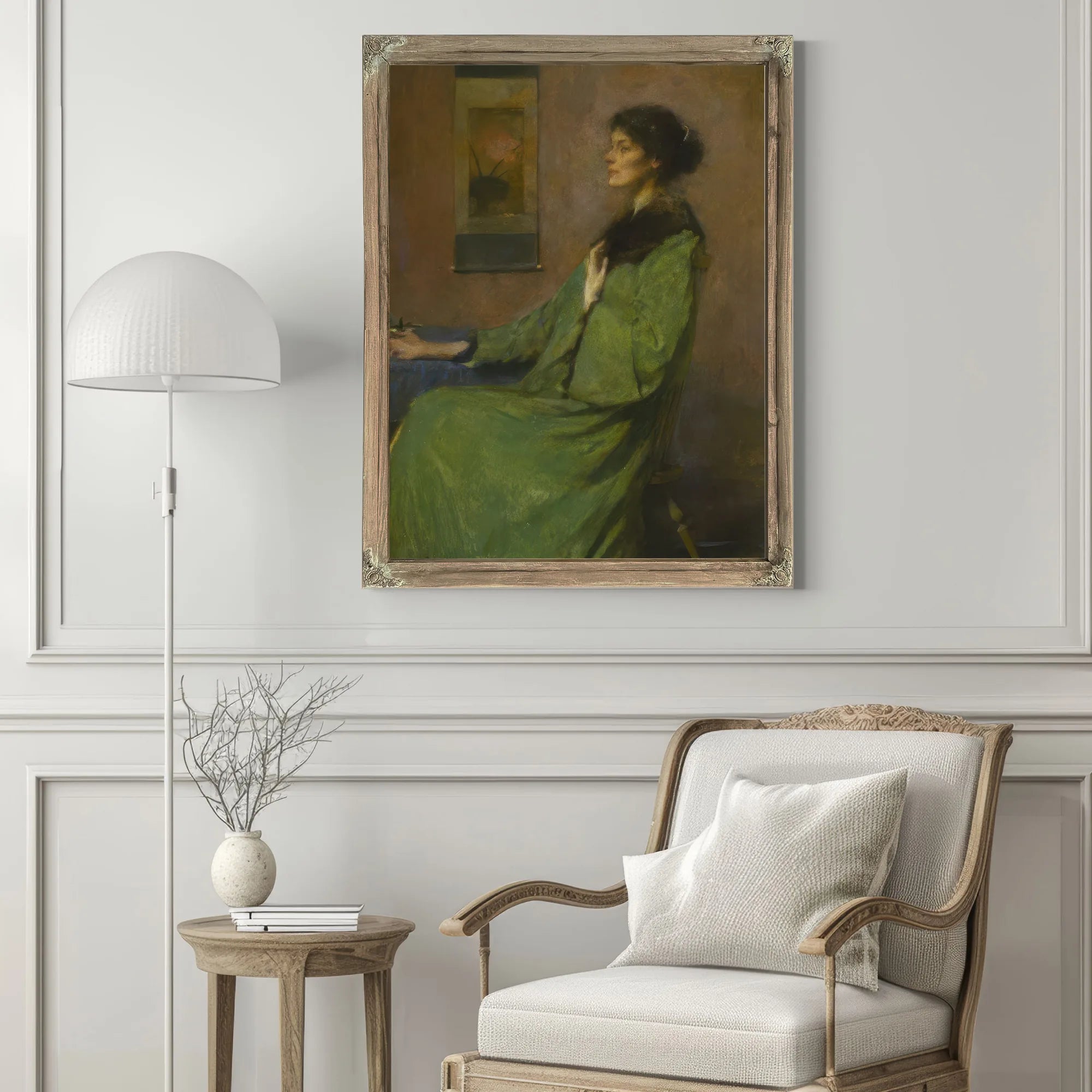 Portrait Of A Lady Holding A Rose By Thomas Wilmer Dewing Fine Art Print