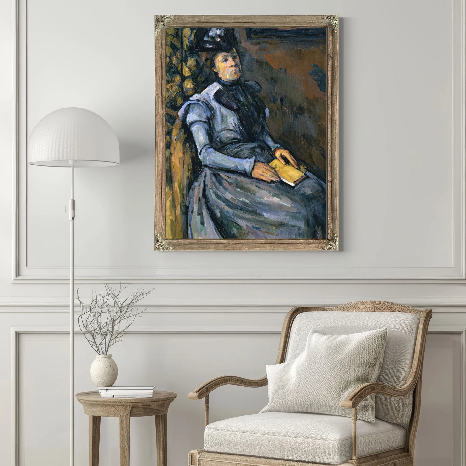 Seated Woman In Blue By Paul Cezanne Fine Art Print