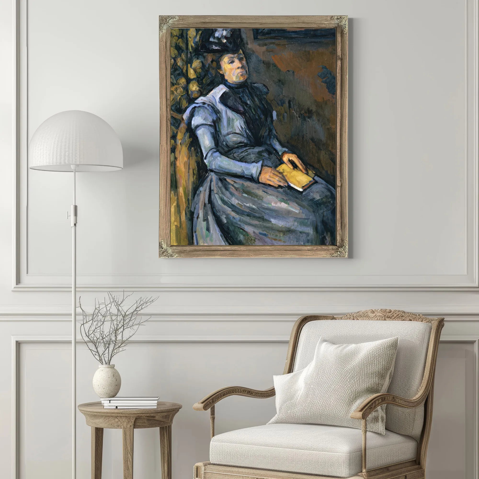 Seated Woman In Blue By Paul Cezanne Fine Art Print