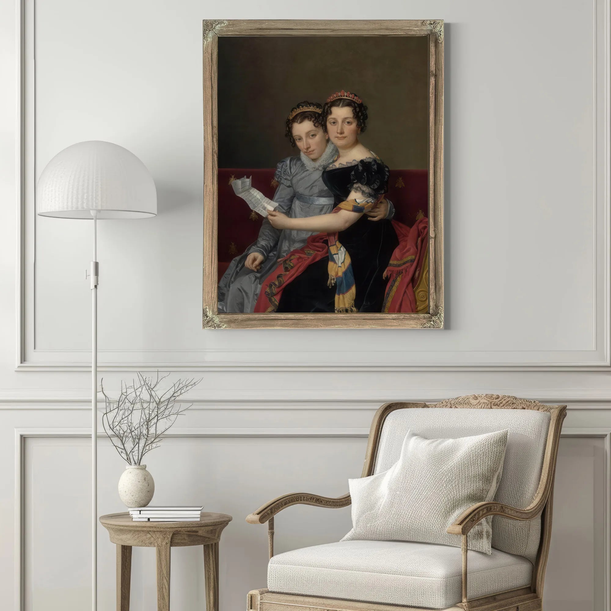 Portrait Of The Sisters Ze Nai De And Charlotte Bonaparte By Jacques Louis David Fine Art Print