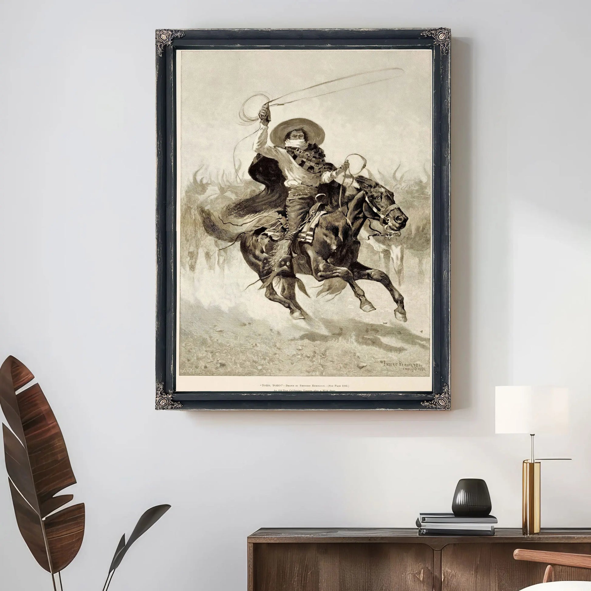 Toro Toro An Old Time Californian Vaquero After A Wild Steer by Frederic Remington