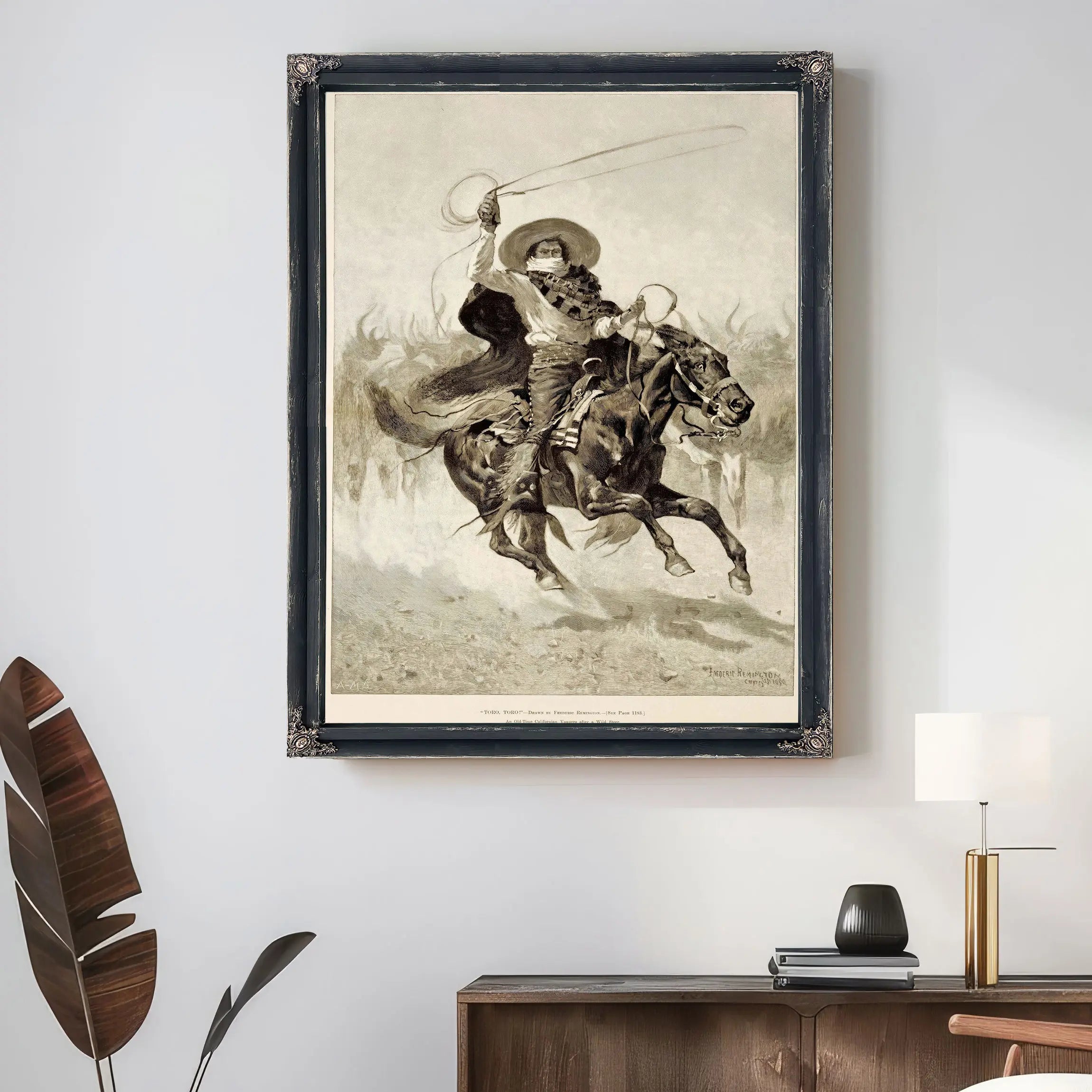Toro Toro An Old Time Californian Vaquero After A Wild Steer by Frederic Remington