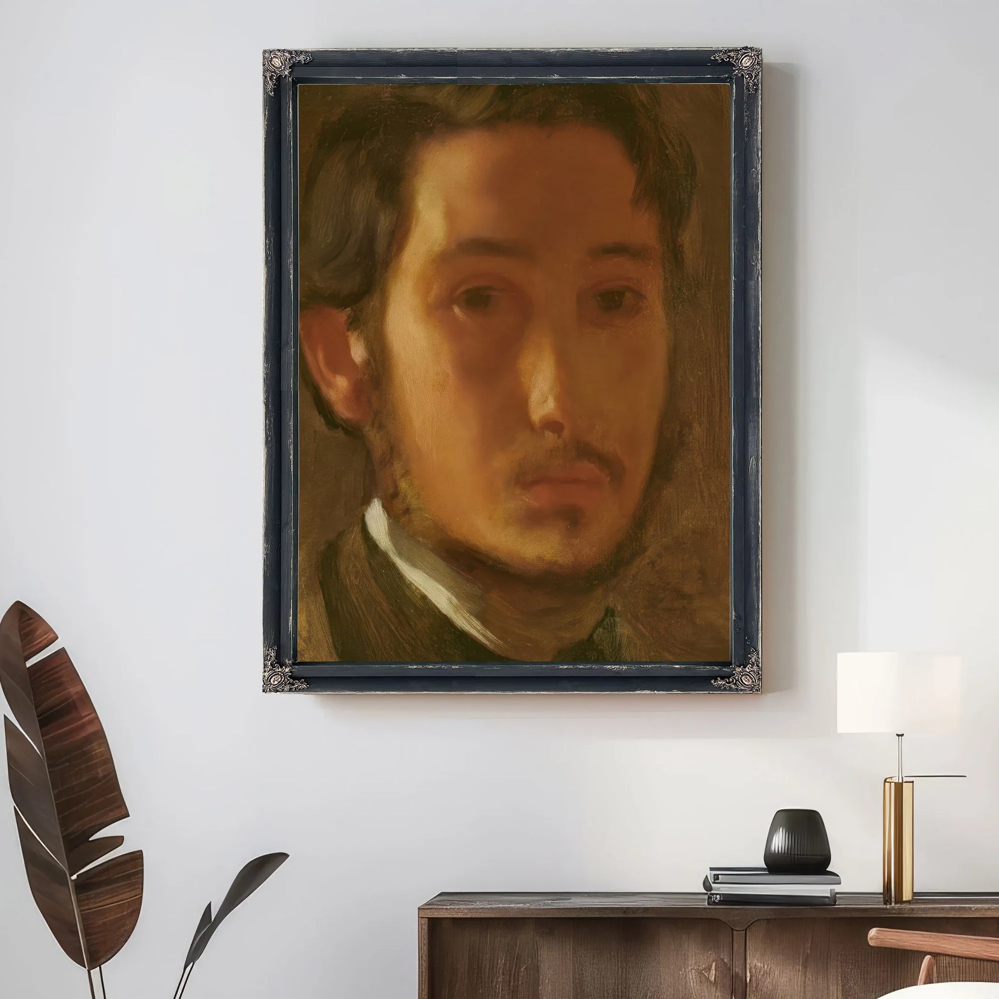Self Portrait With White Collar By Edgar Degas Fine Art Print
