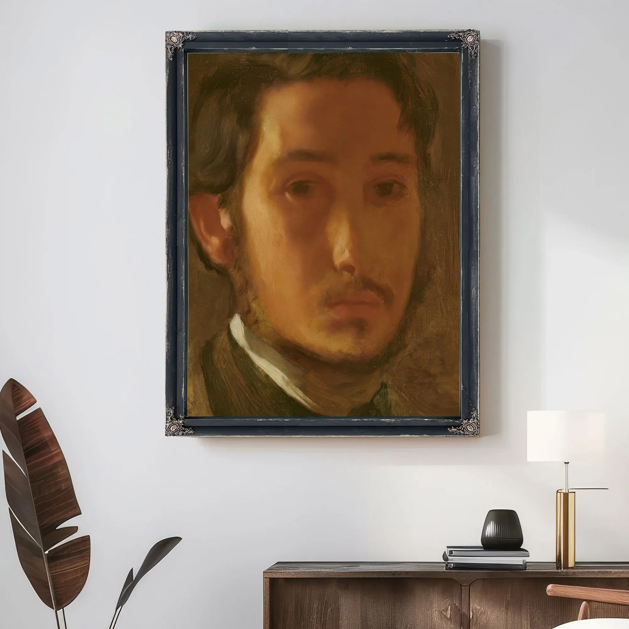 Self Portrait With White Collar By Edgar Degas Fine Art Print