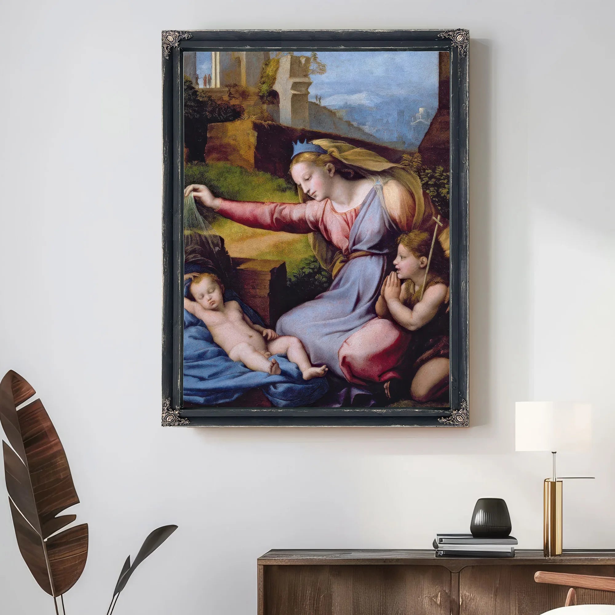 The Madonna Of The Blue Diadem Or The Madonna Of The Veil By Raphael Fine Art Print