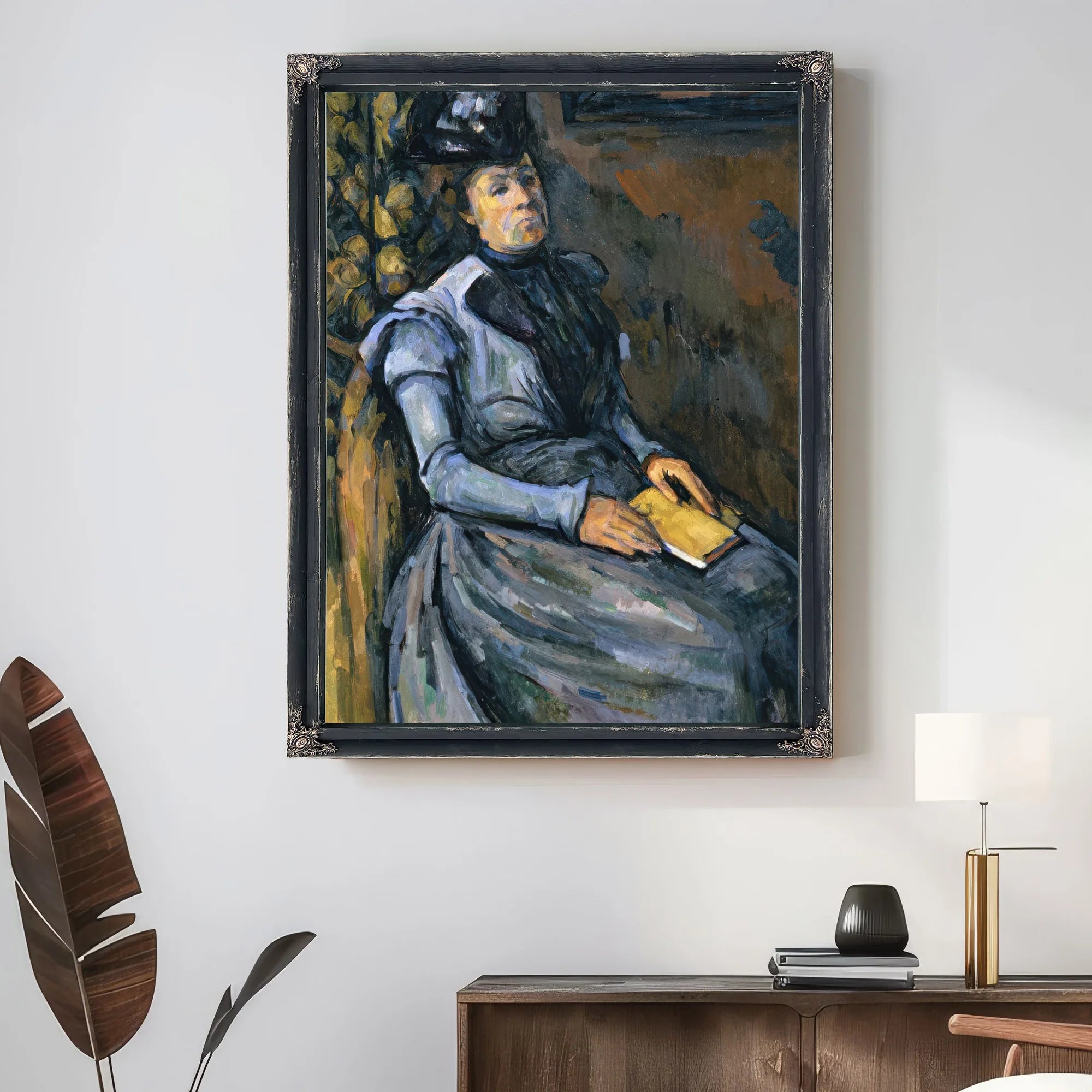Seated Woman In Blue By Paul Cezanne Fine Art Print