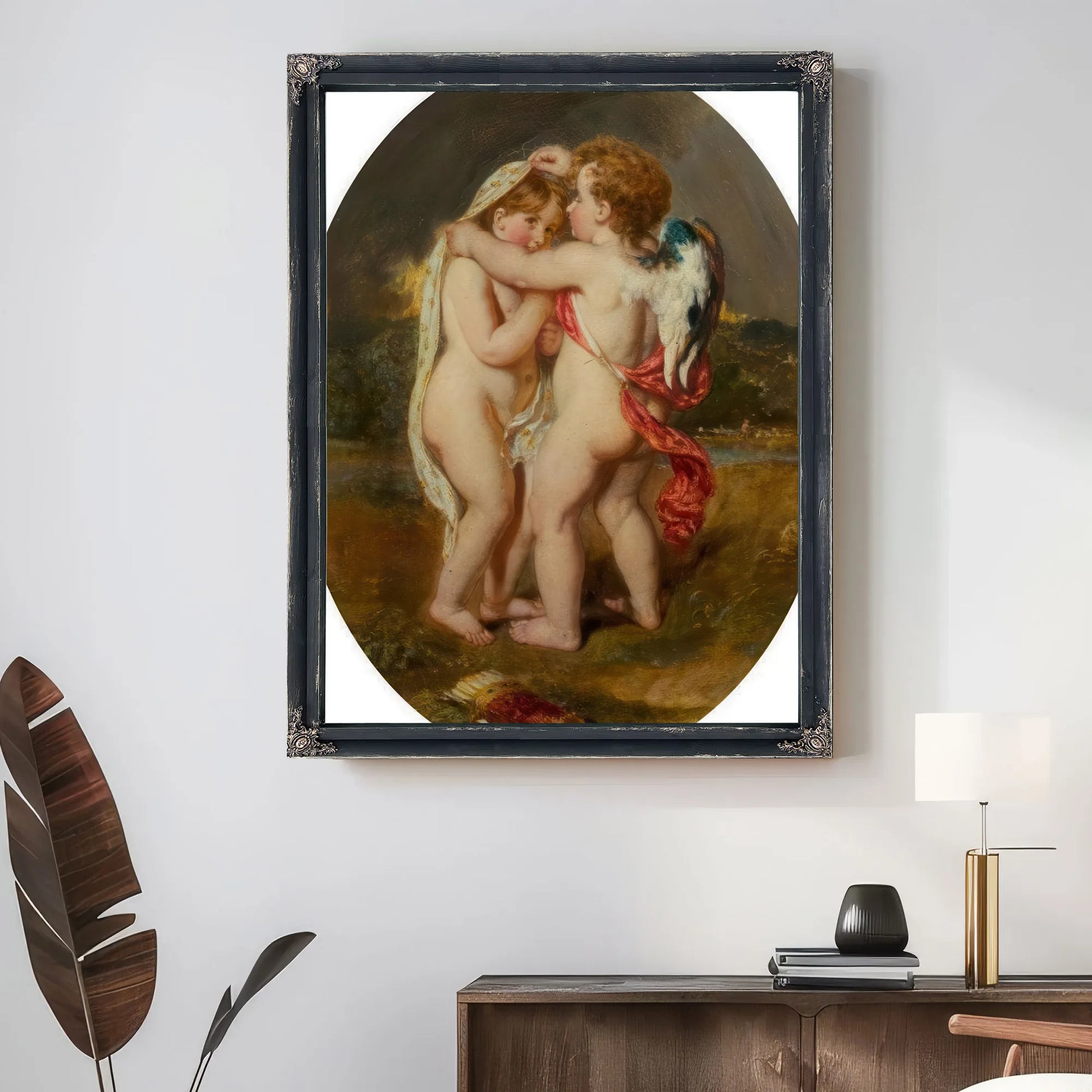 Cupid Sheltering His Darling From The Approaching Storm By William Etty Fine Art Print