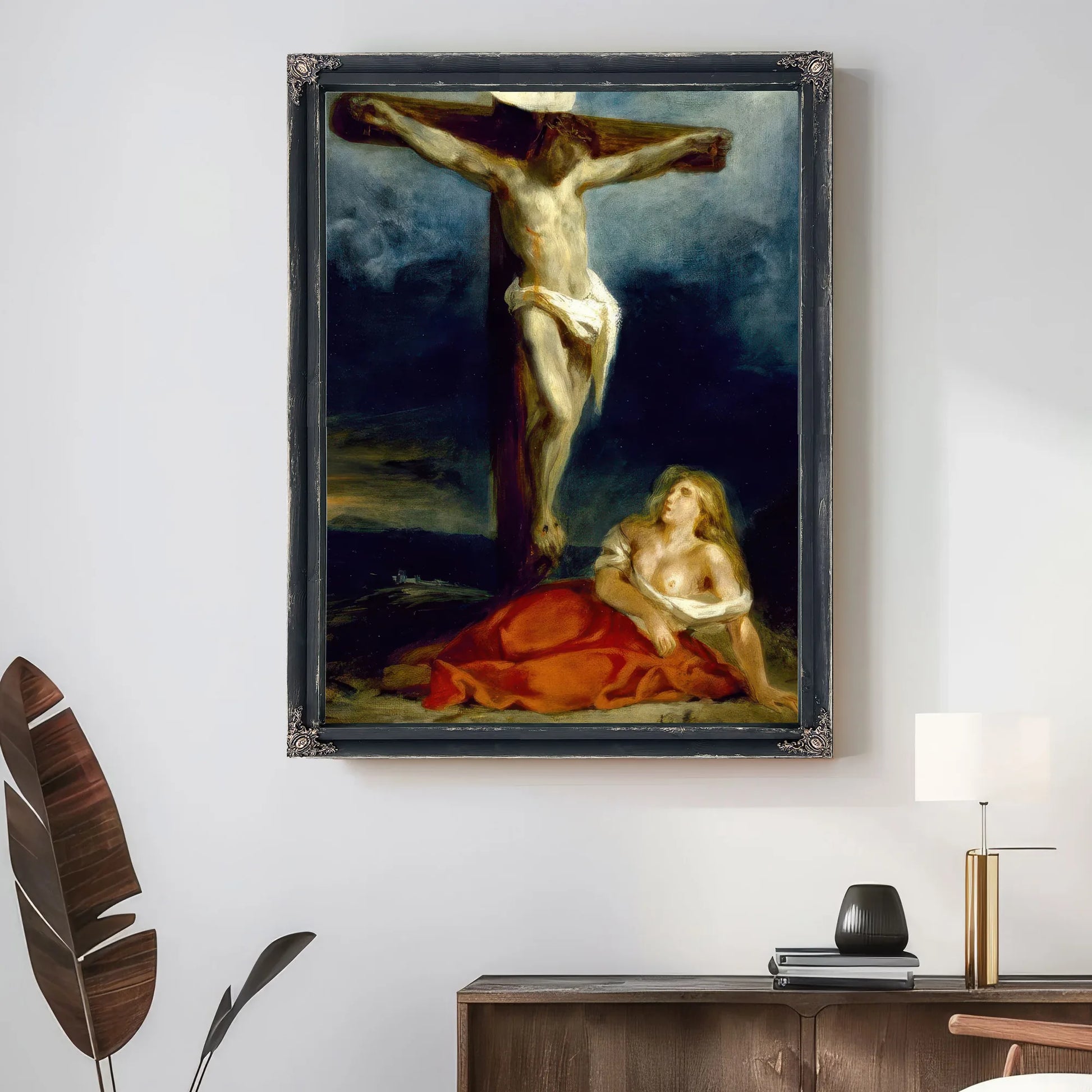 Saint Mary Magdalene At The Foot Of The Cross 1 By Ferdinand Victor Eugene Delacroix Fine Art Print