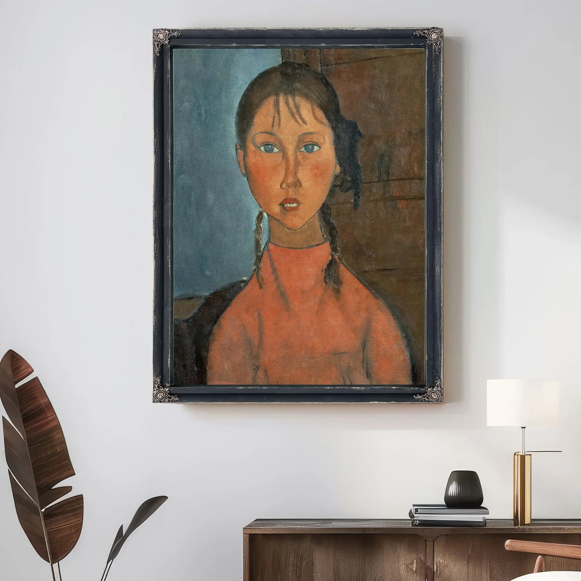 Girl With Pigtails By Amedeo Modigliani Fine Art Print
