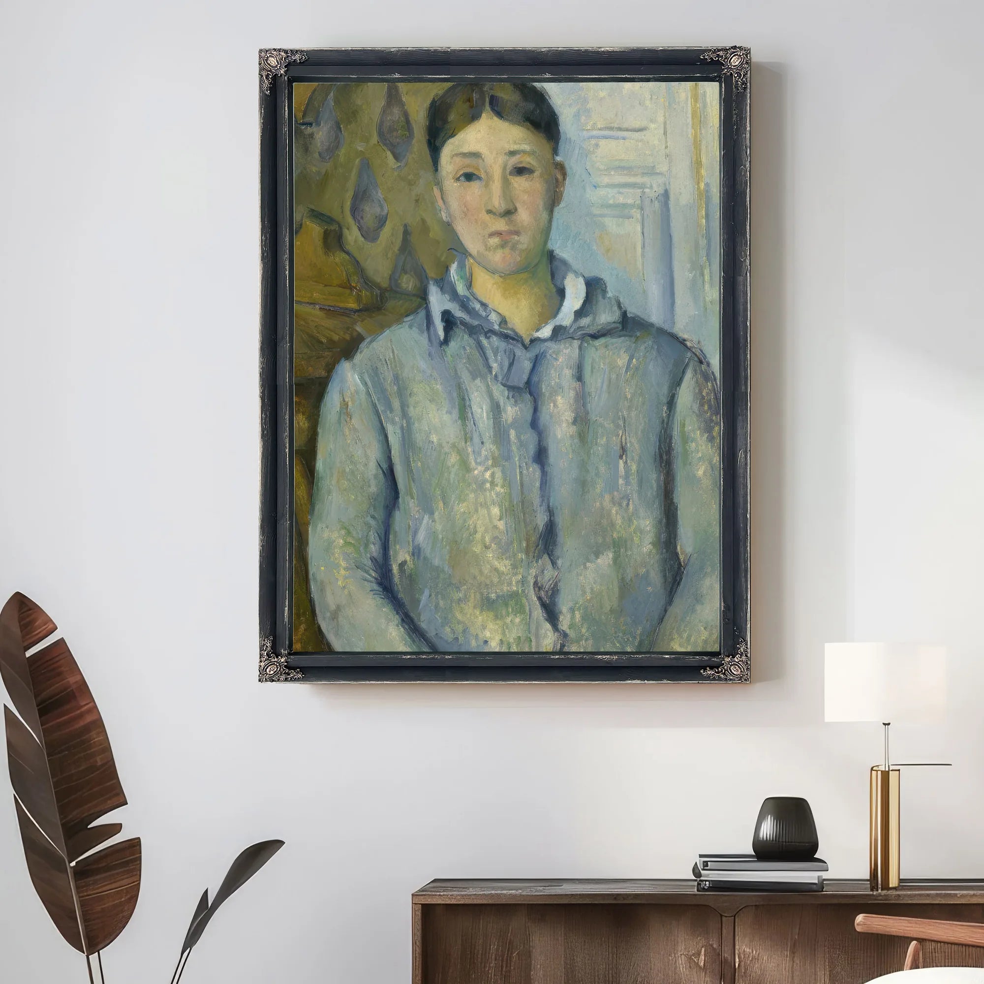 Madame Cezanne In Blue By Paul Cezanne Fine Art Print
