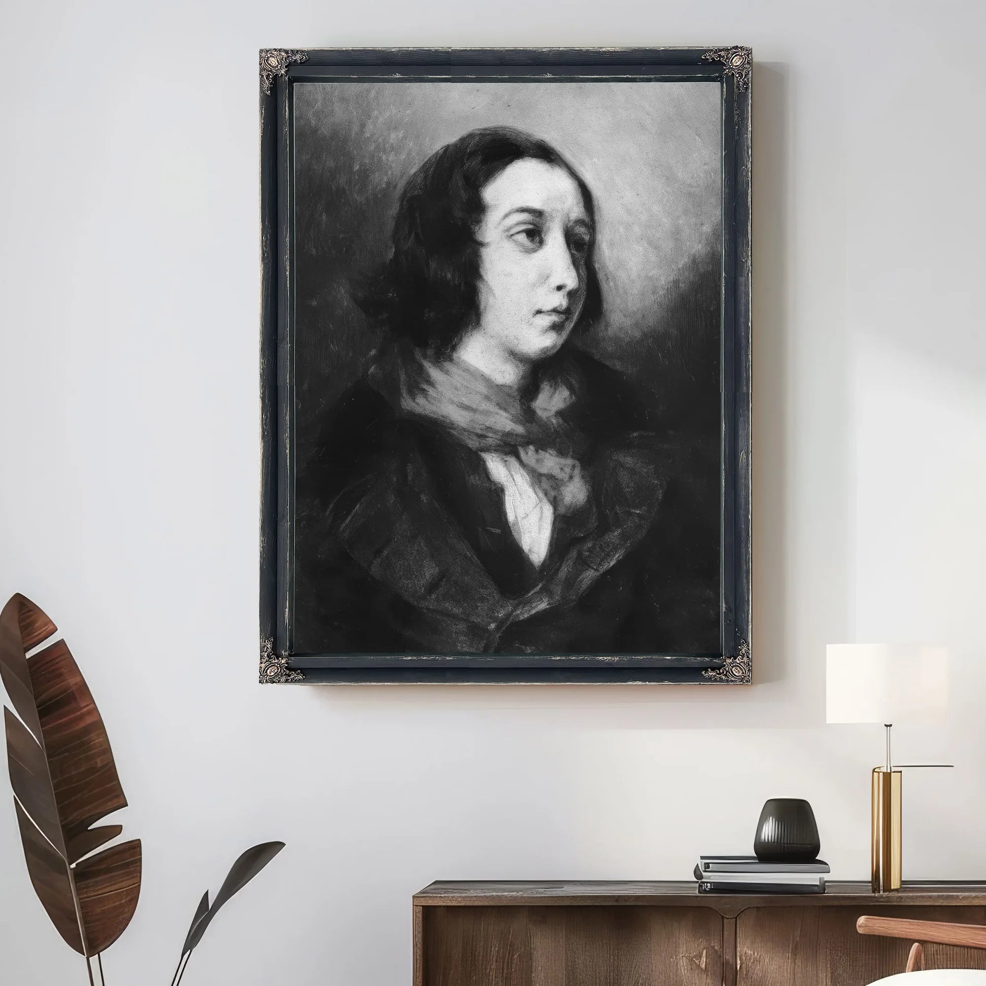 Portrait Of George Sand By Ferdinand Victor Eugene Delacroix Fine Art Print