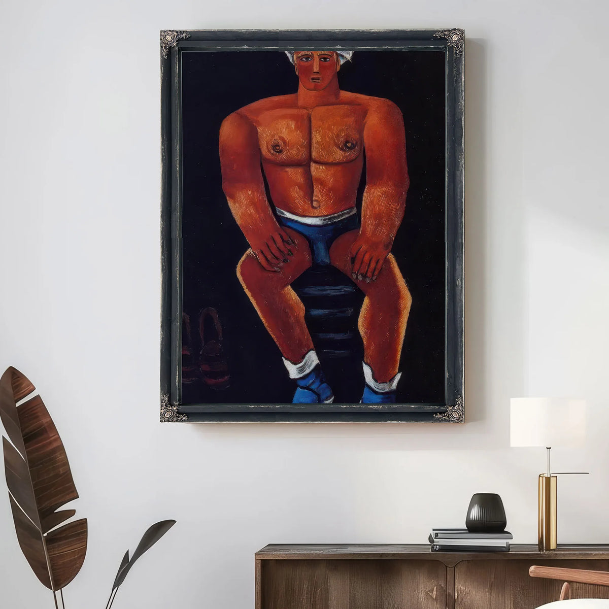 Flaming American Swim Champ By Marsden Hartley Fine Art Print