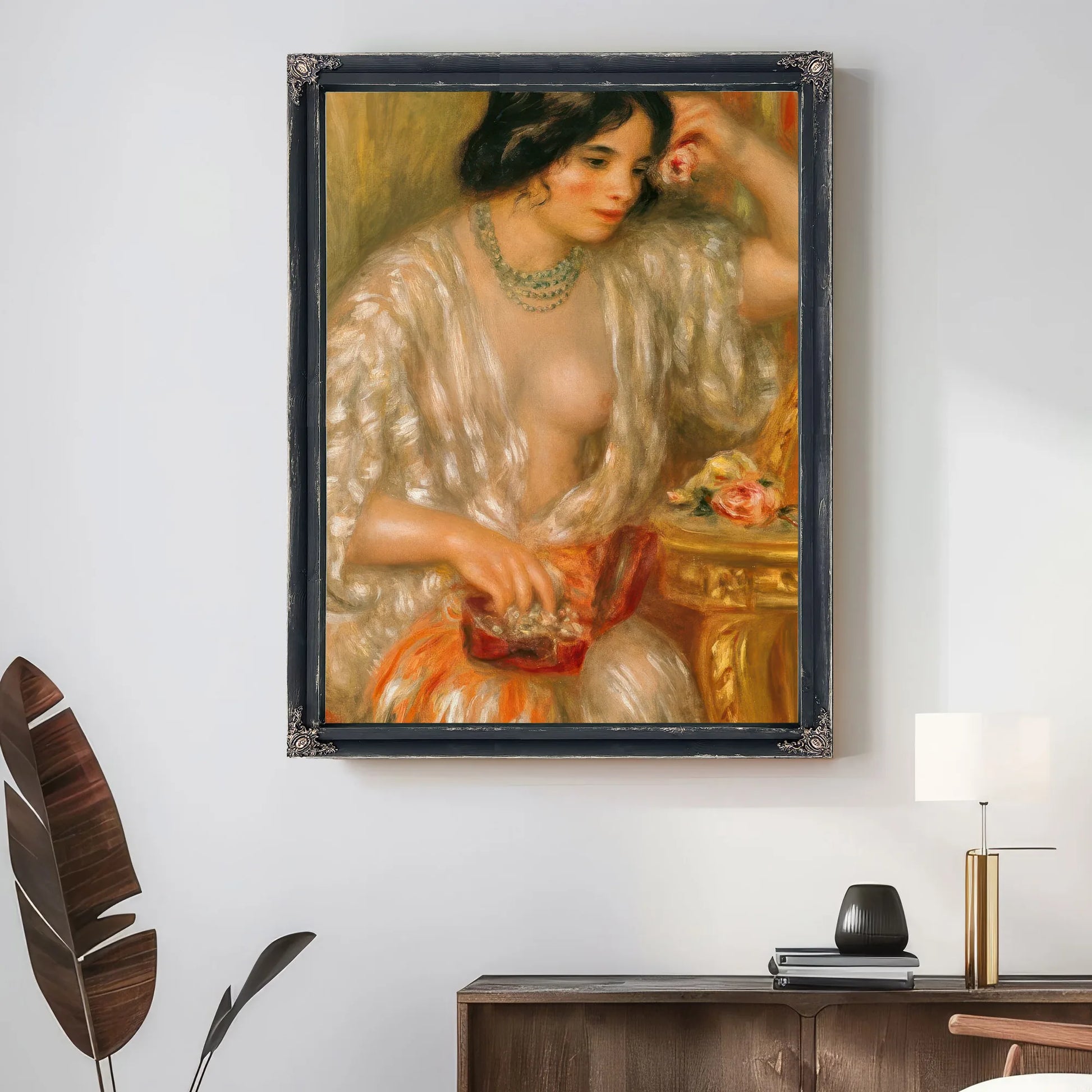 Gabrielle With Jewellery By Pierre Auguste Renoir Fine Art Print